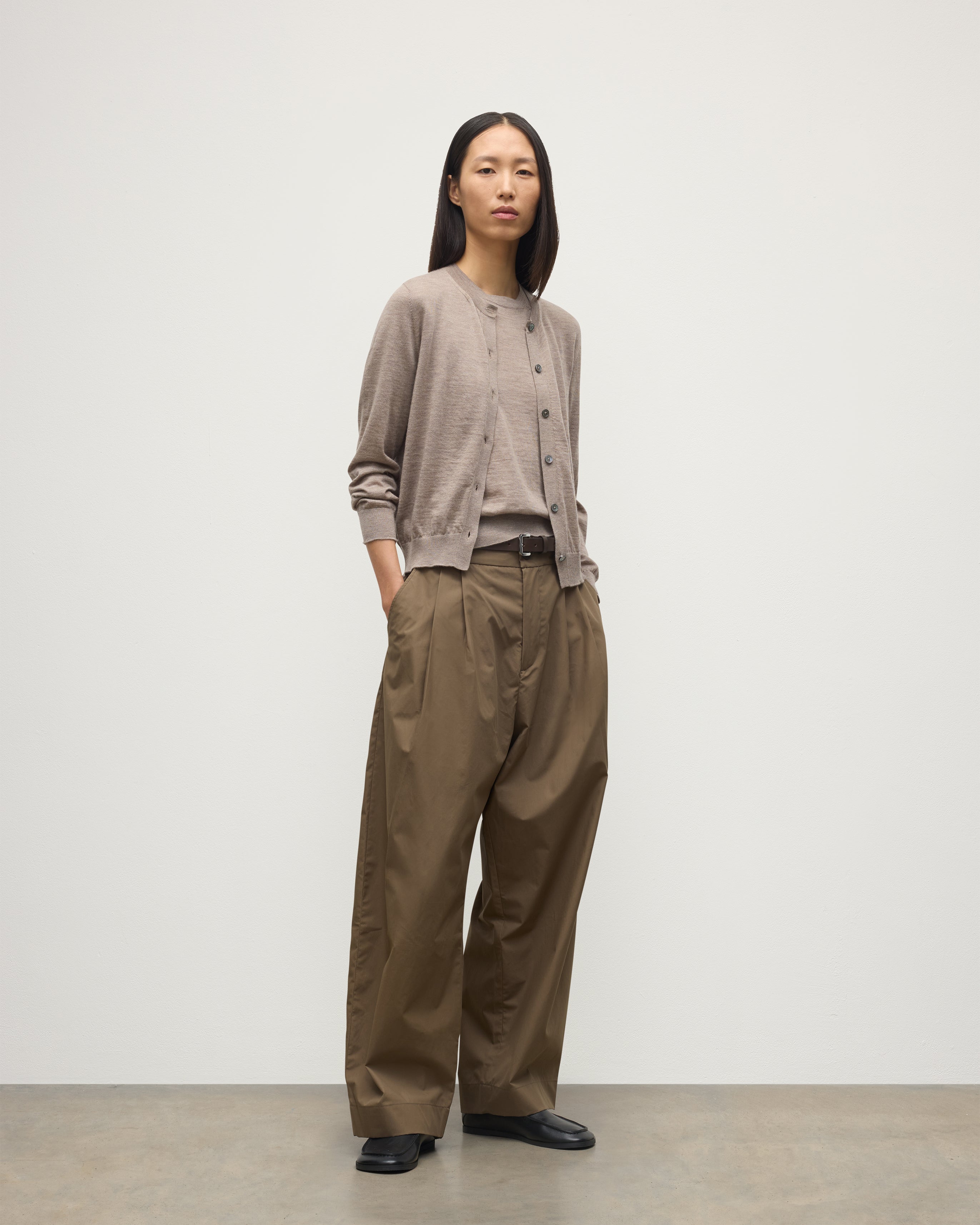 Honor Light Brown Superfine Cashmere Cardigan
