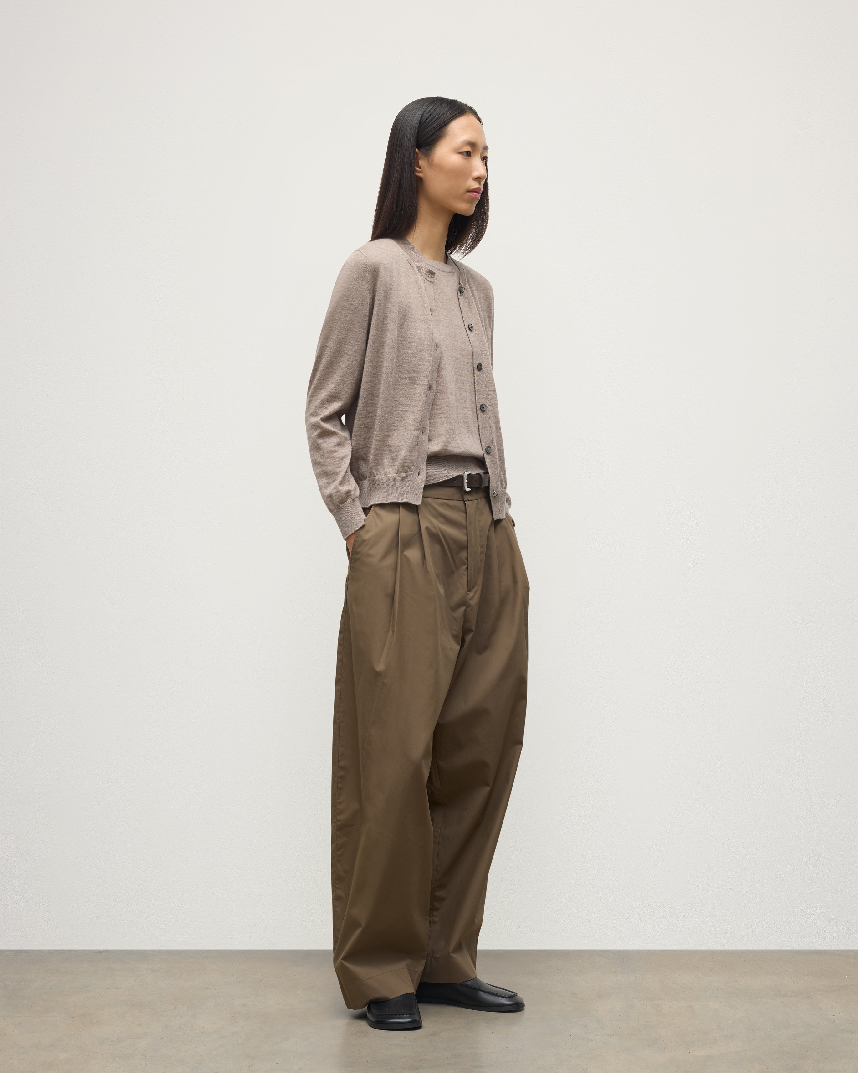 Honor Light Brown Superfine Cashmere Cardigan