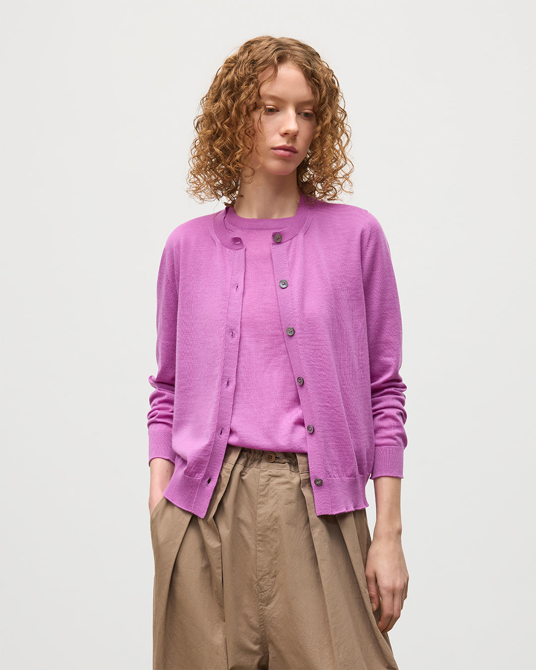 Honor Pink Superfine Cashmere Cardigan