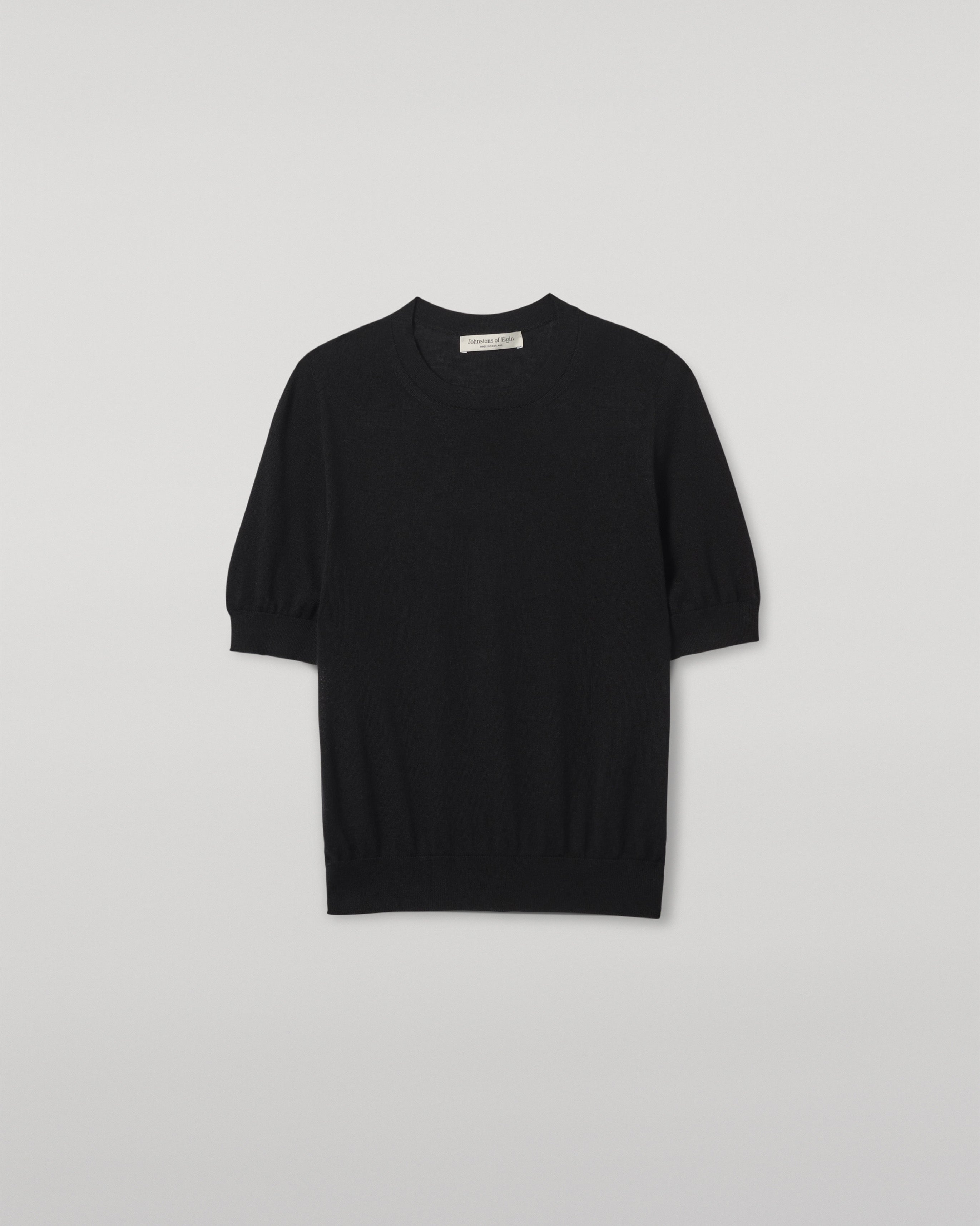 Honor Black Superfine Cashmere T-Shirt