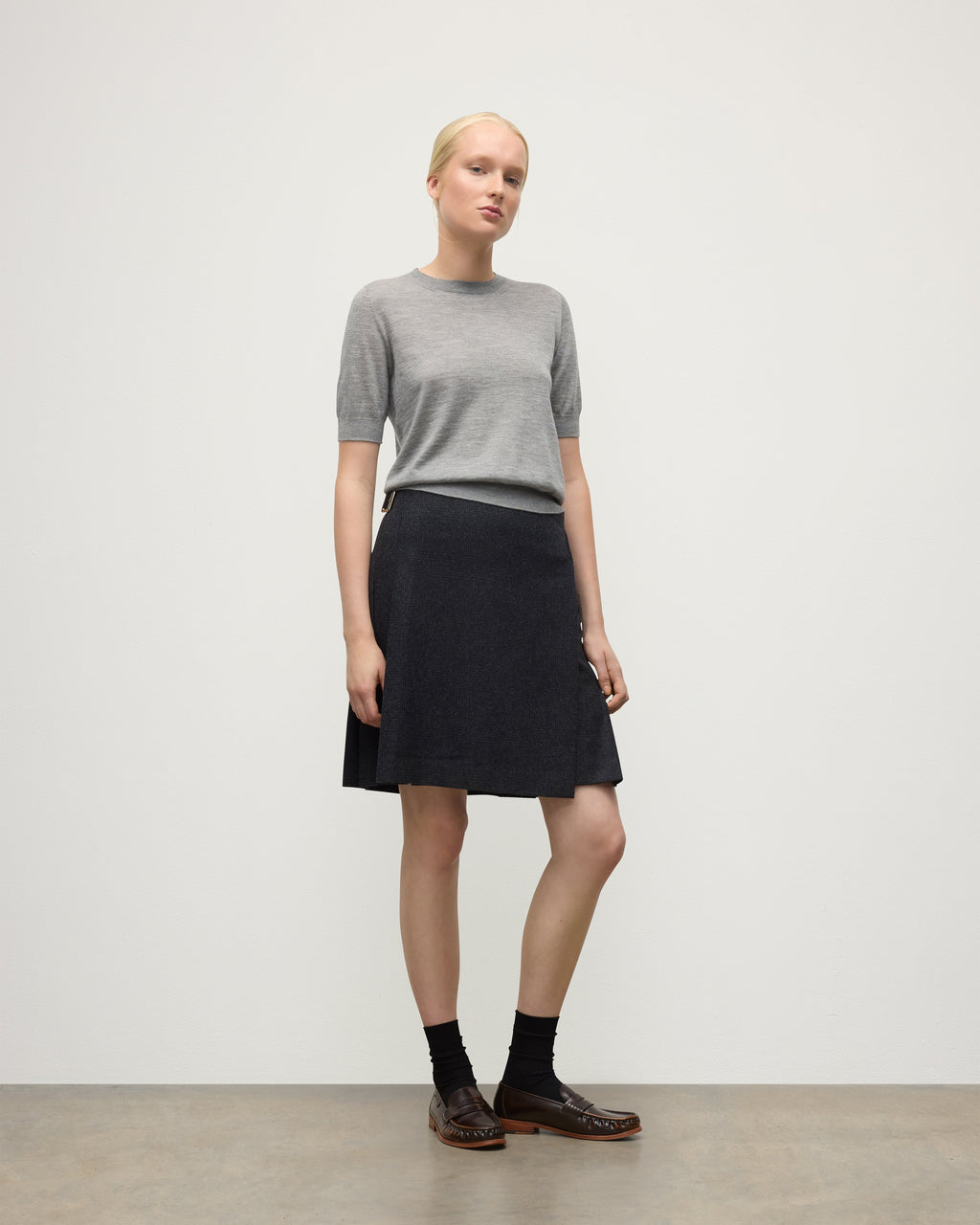 Honor Grey Superfine Cashmere T-Shirt