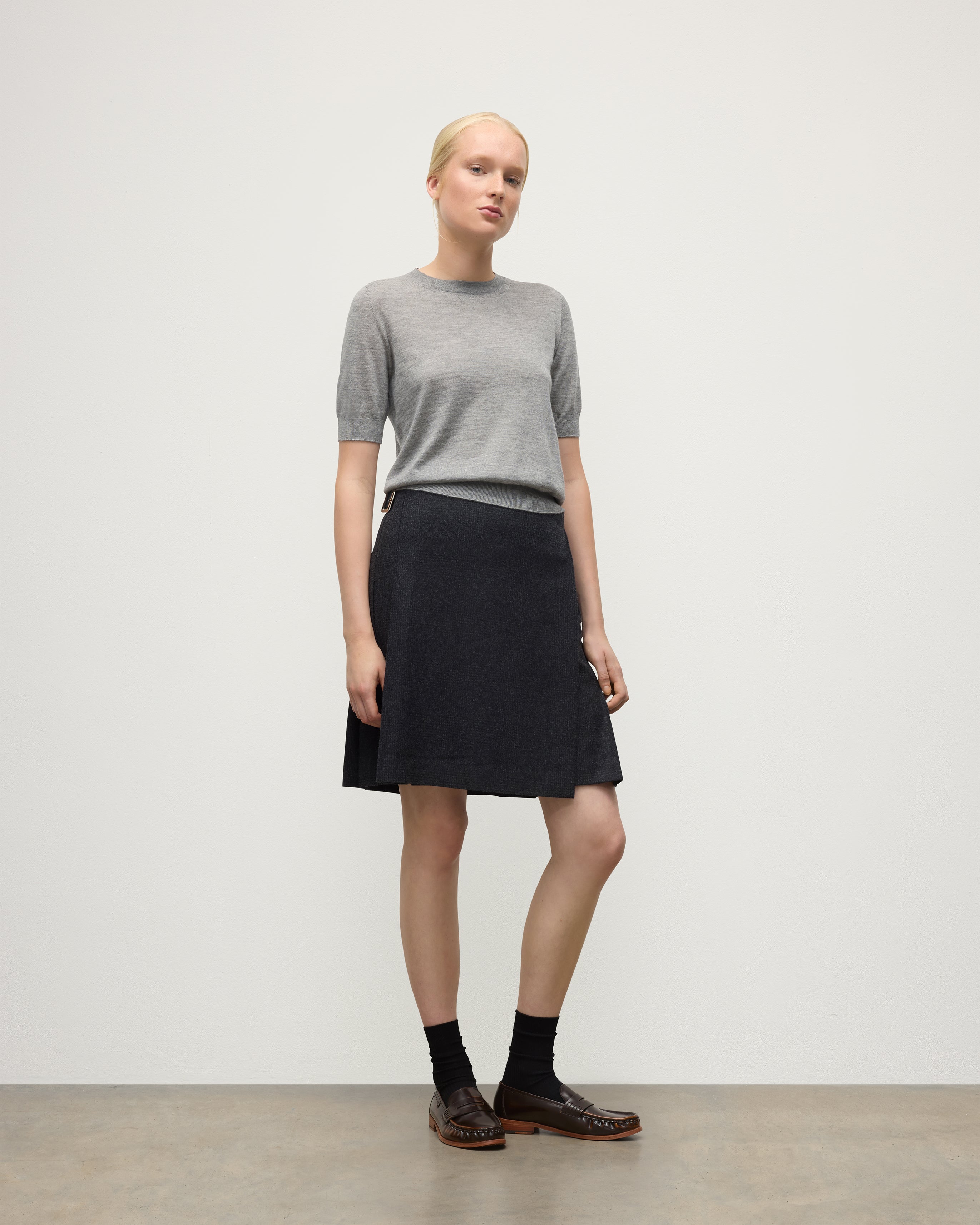 Honor Grey Superfine Cashmere T-Shirt