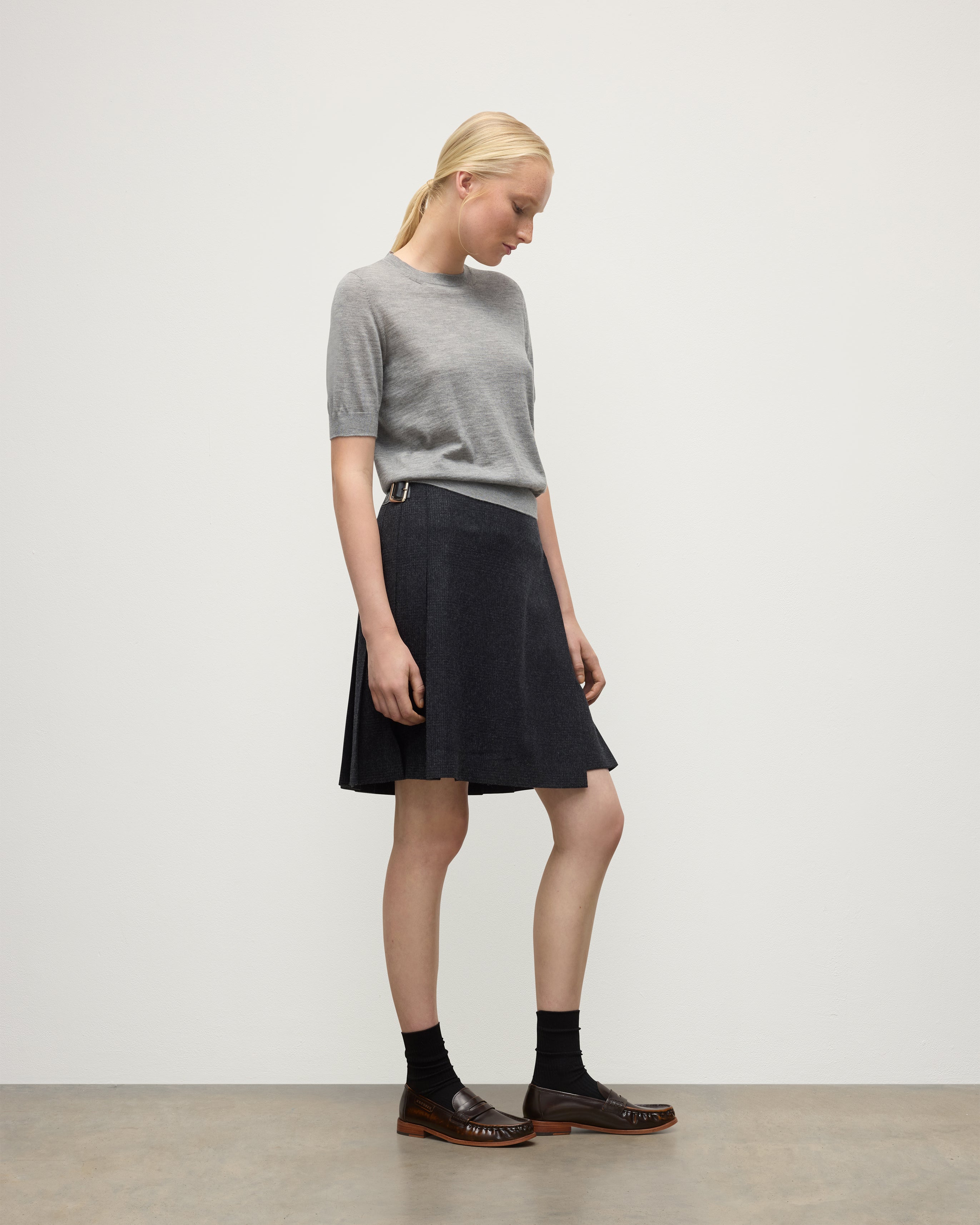 Honor Grey Superfine Cashmere T-Shirt
