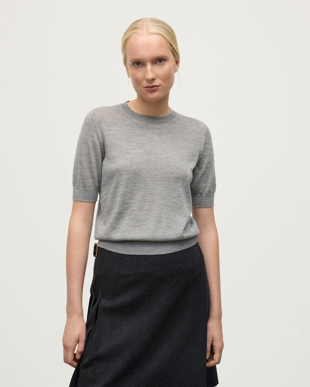 Honor Grey Superfine Cashmere T-Shirt