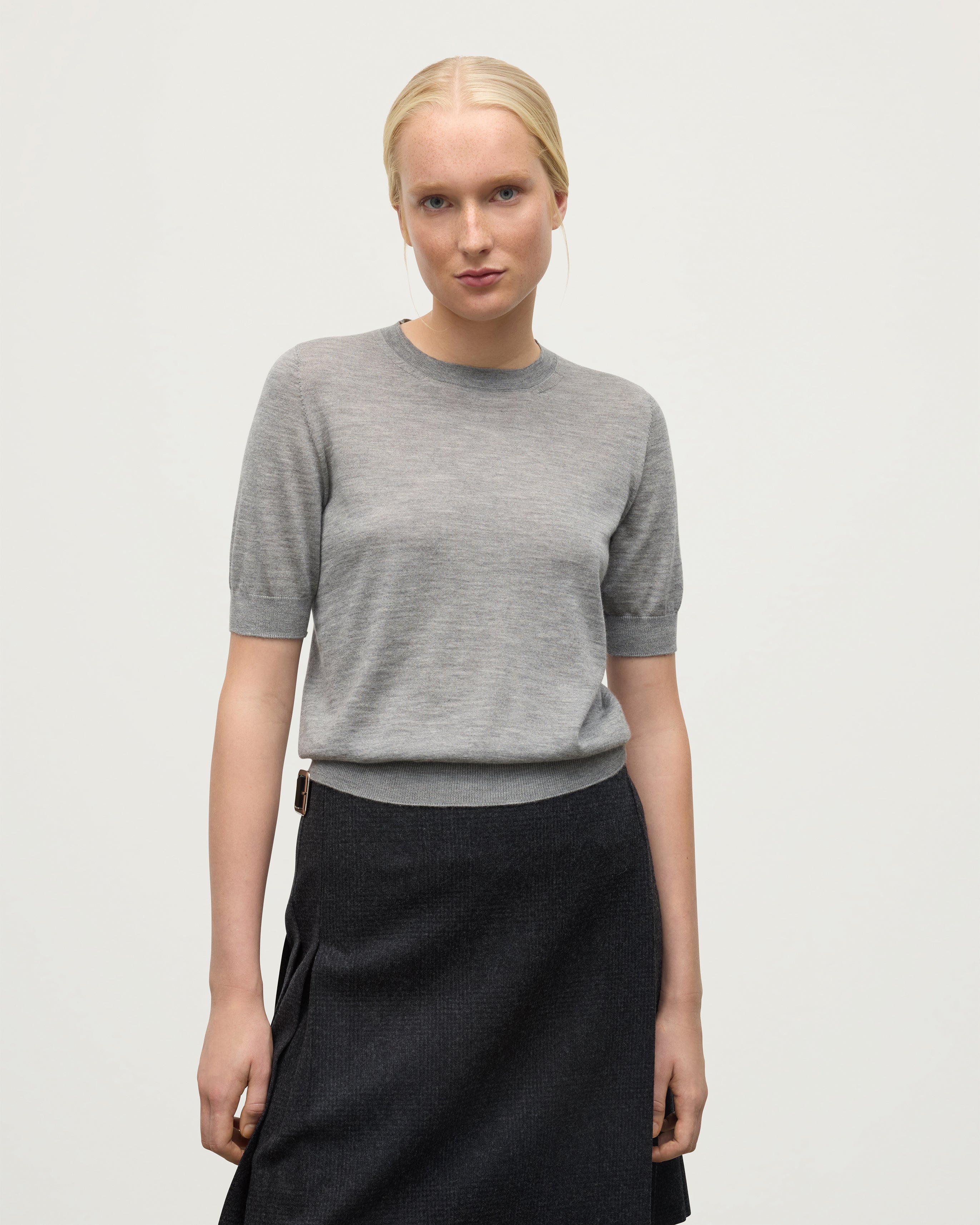 Honor Grey Superfine Cashmere T-Shirt
