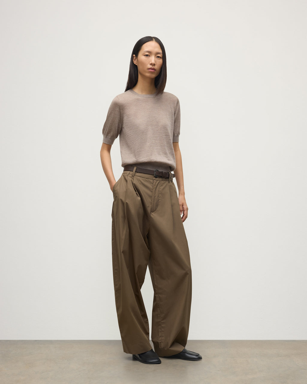 Honor Light Brown Superfine Cashmere T-Shirt