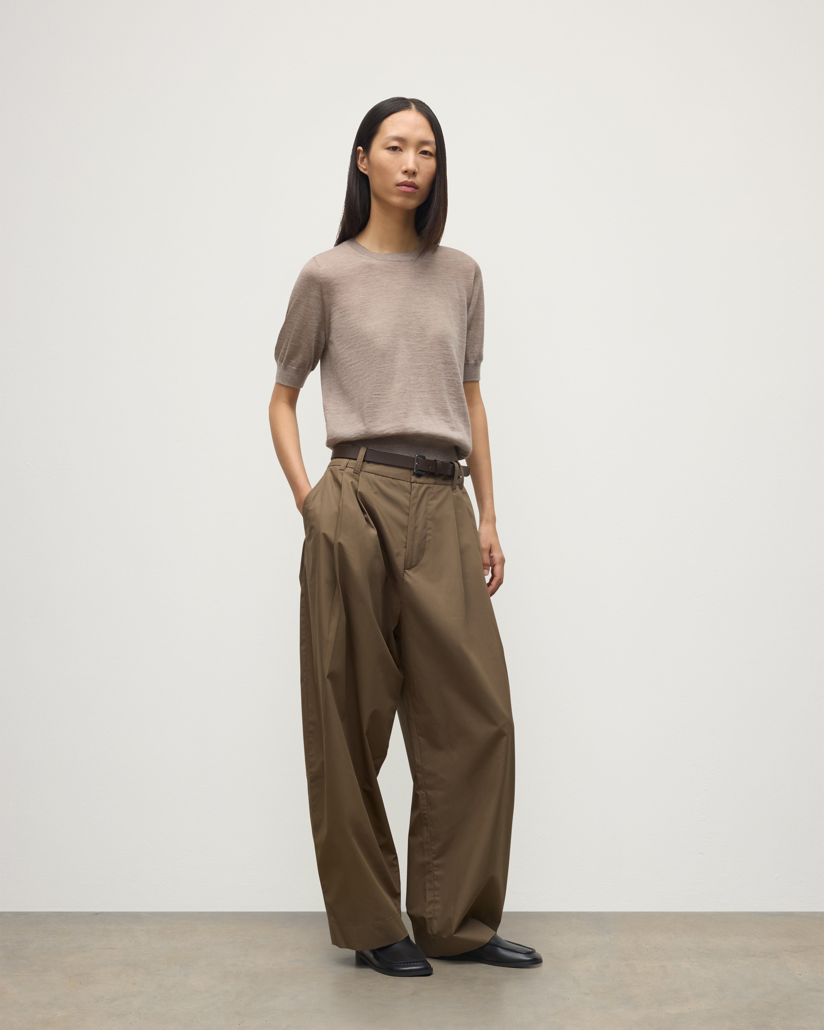 Honor Light Brown Superfine Cashmere T-Shirt