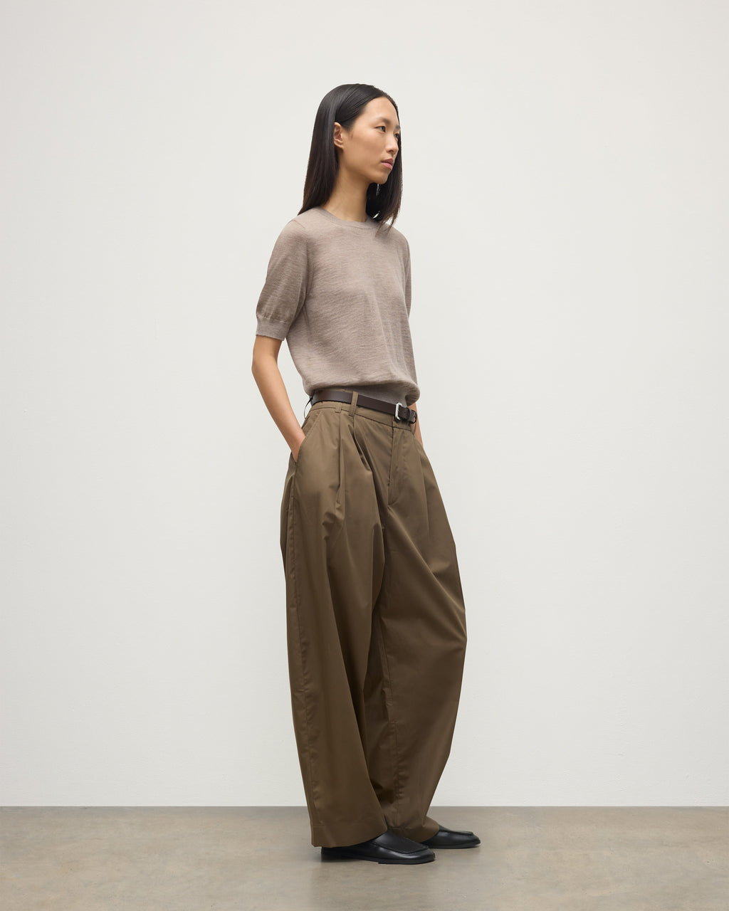 Honor Light Brown Superfine Cashmere T-Shirt