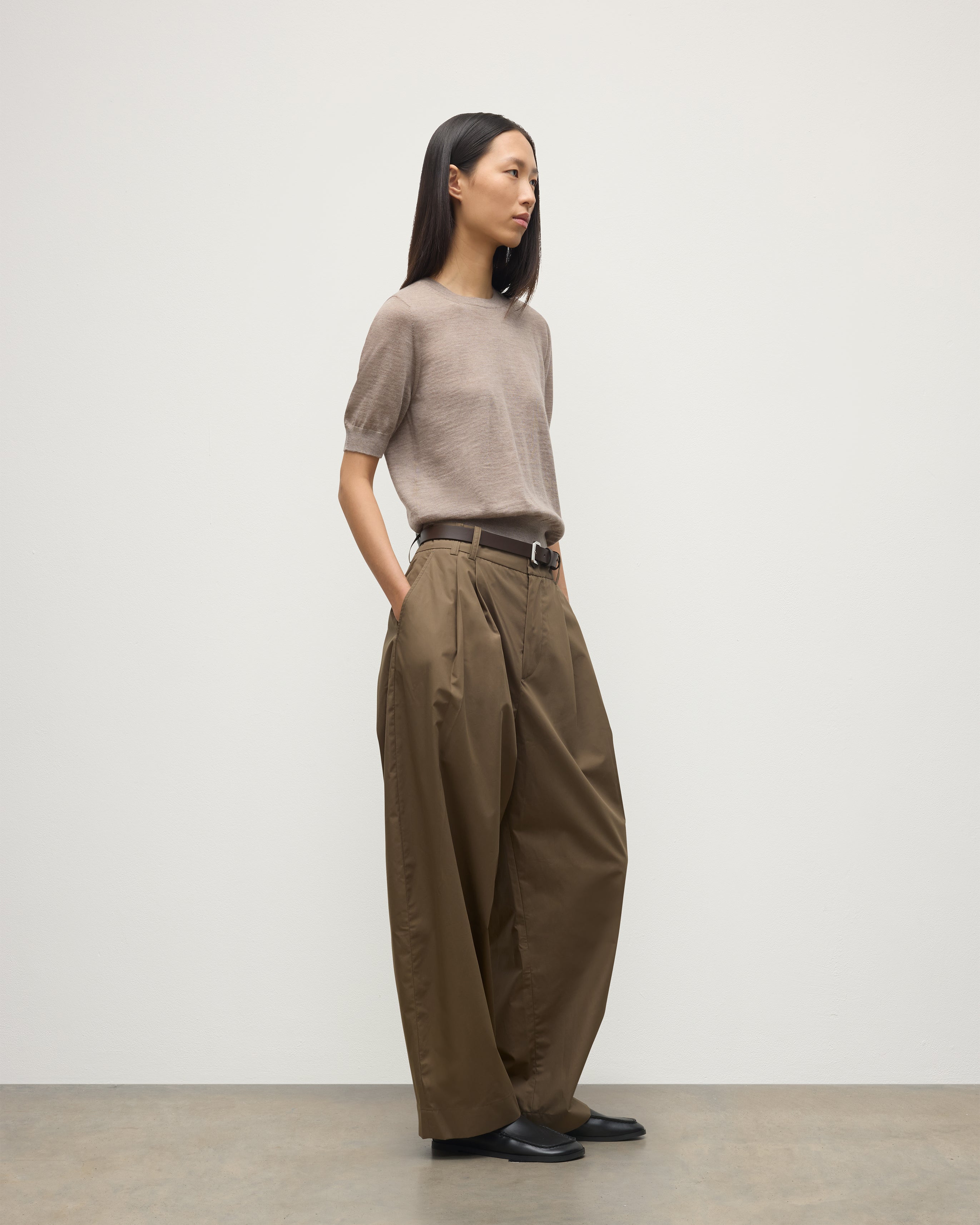 Honor Light Brown Superfine Cashmere T-Shirt