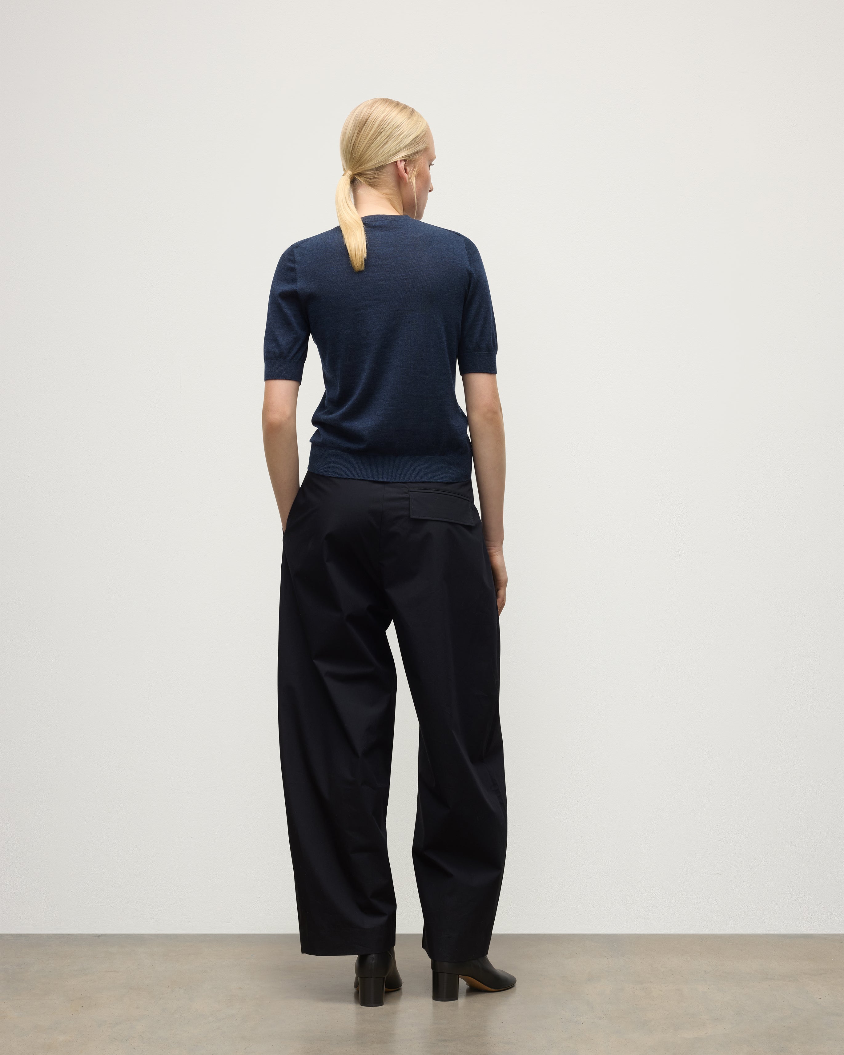 Honor Navy Superfine Cashmere T-Shirt