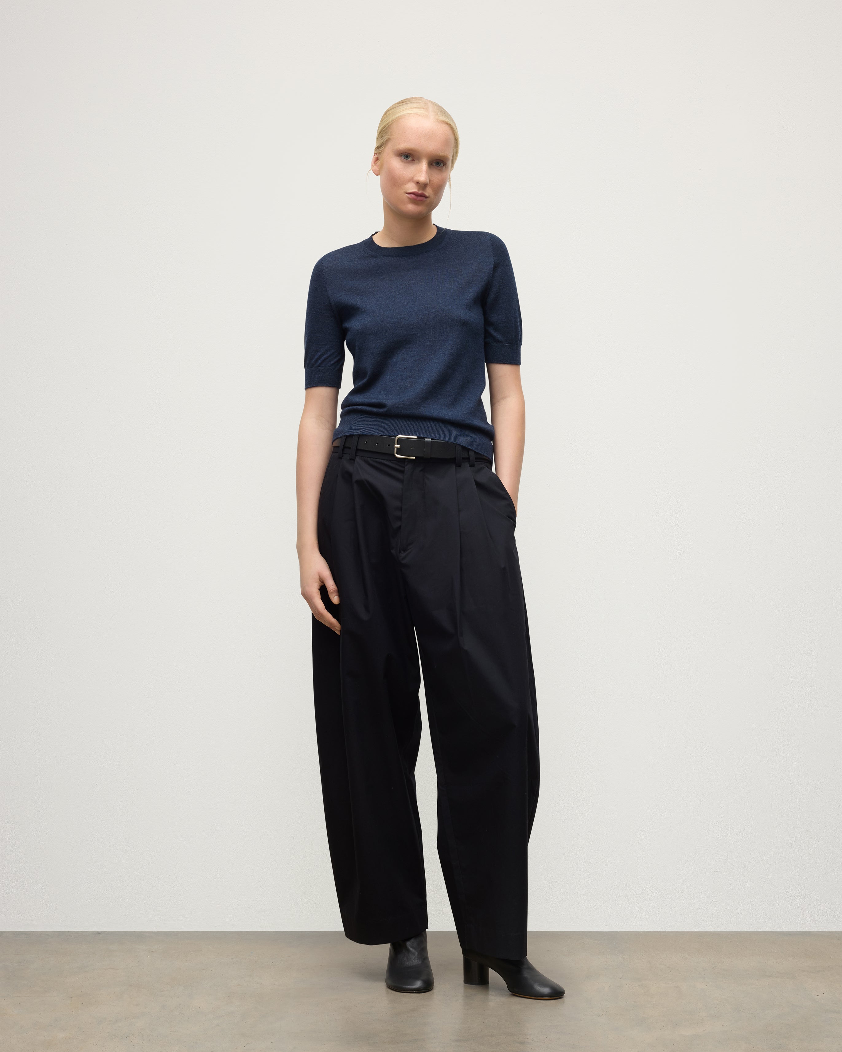 Honor Navy Superfine Cashmere T-Shirt
