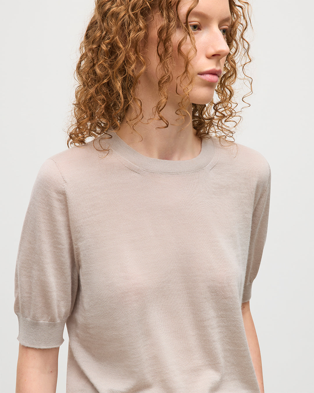 Honor Cream Superfine Cashmere T-Shirt
