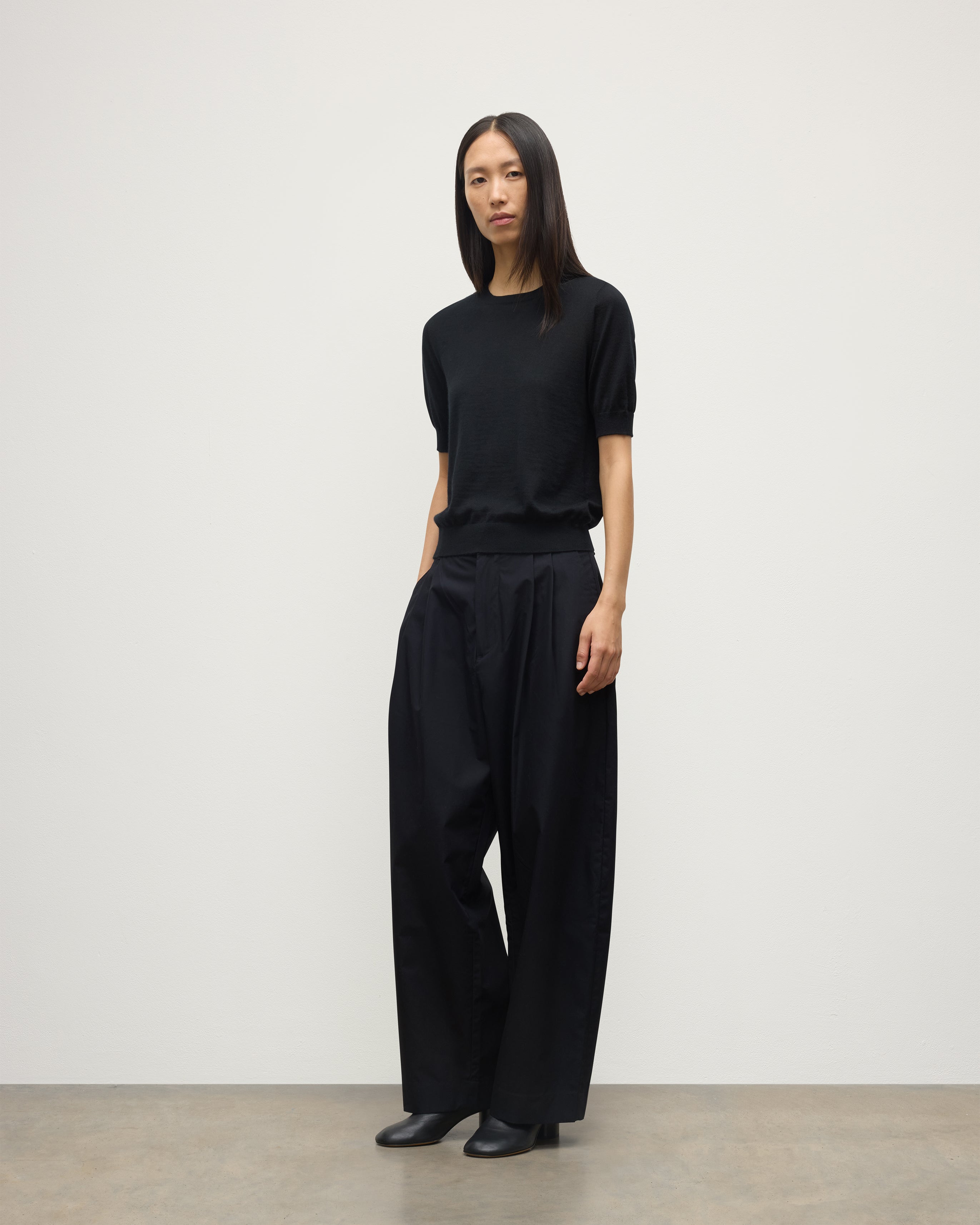 Honor Black Superfine Cashmere T-Shirt