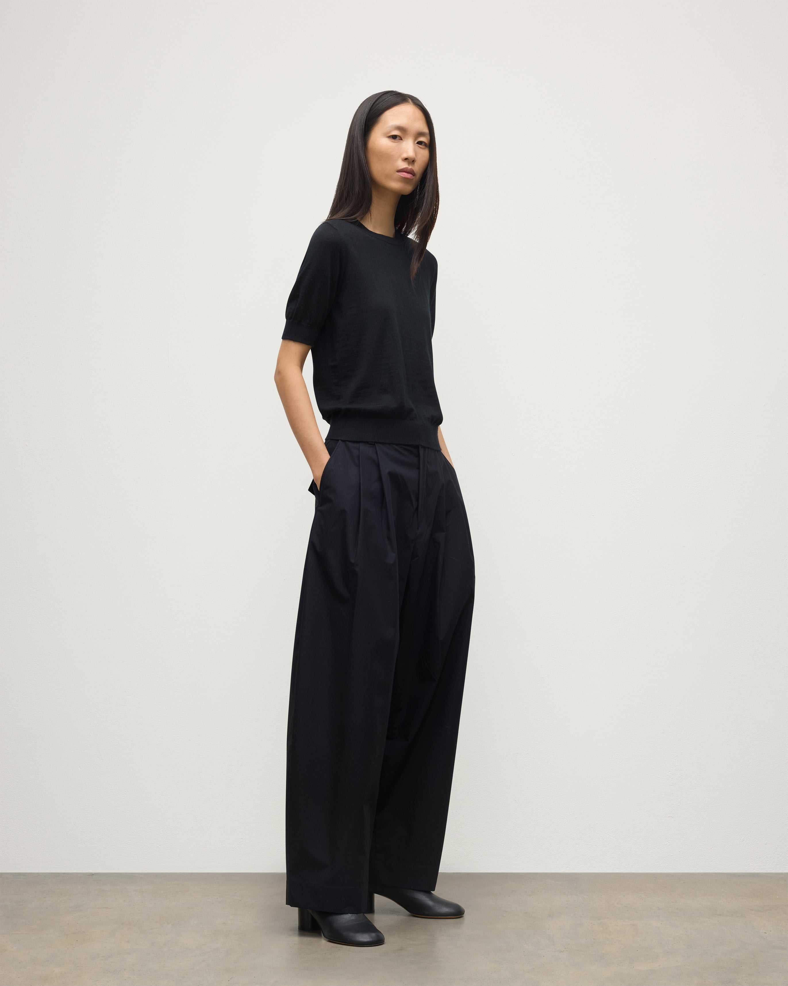 Honor Black Superfine Cashmere T-Shirt