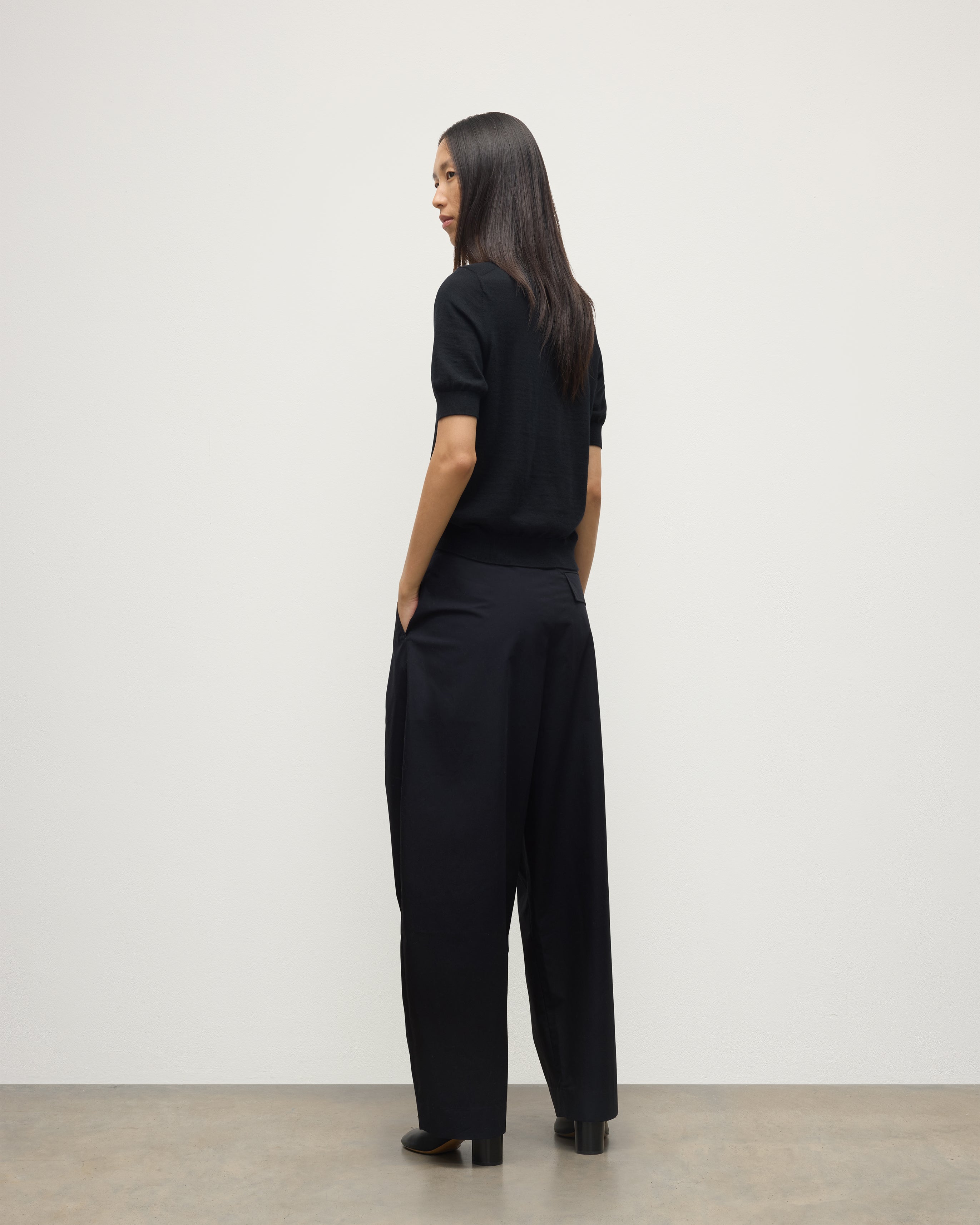 Honor Black Superfine Cashmere T-Shirt