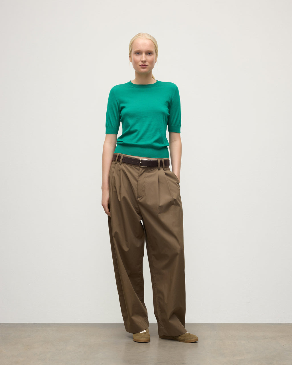 Honor Bright Green Superfine Cashmere T-Shirt