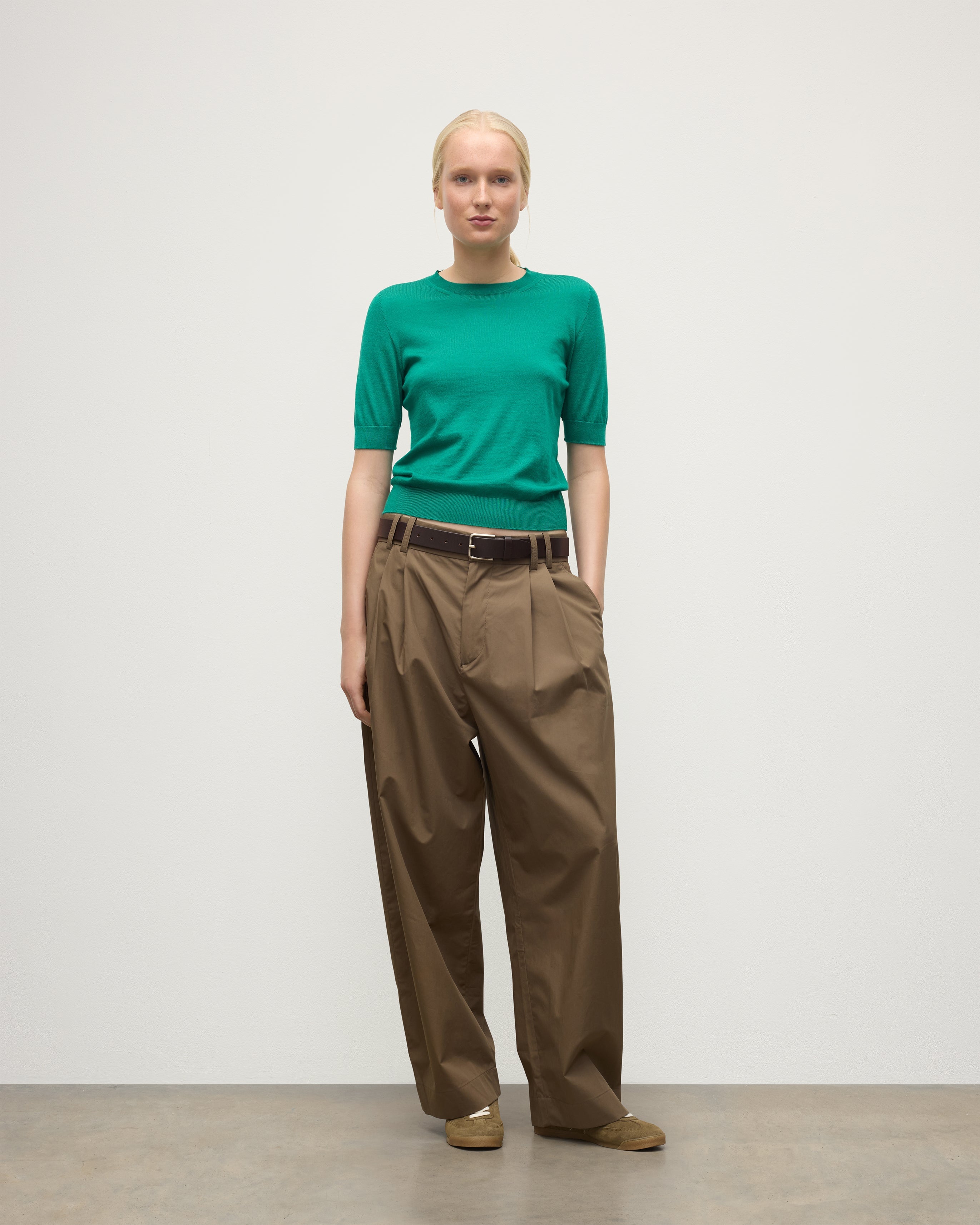 Honor Bright Green Superfine Cashmere T-Shirt