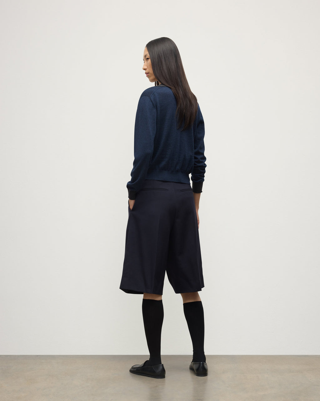 Dee Navy & Grey Superfine Cashmere Polo Shirt