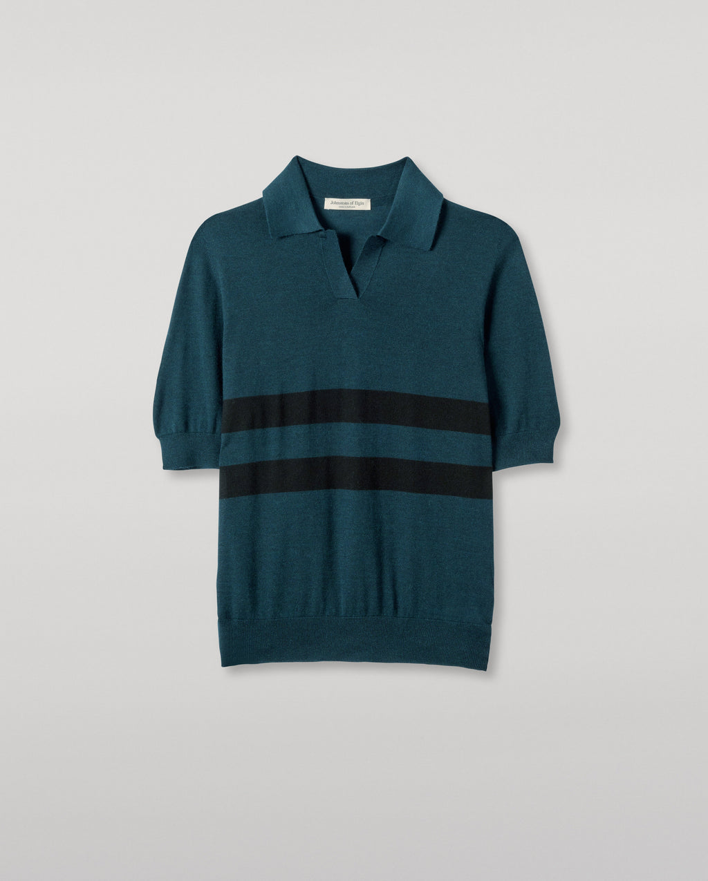 Coira Green & Black Superfine Cashmere Polo Shirt