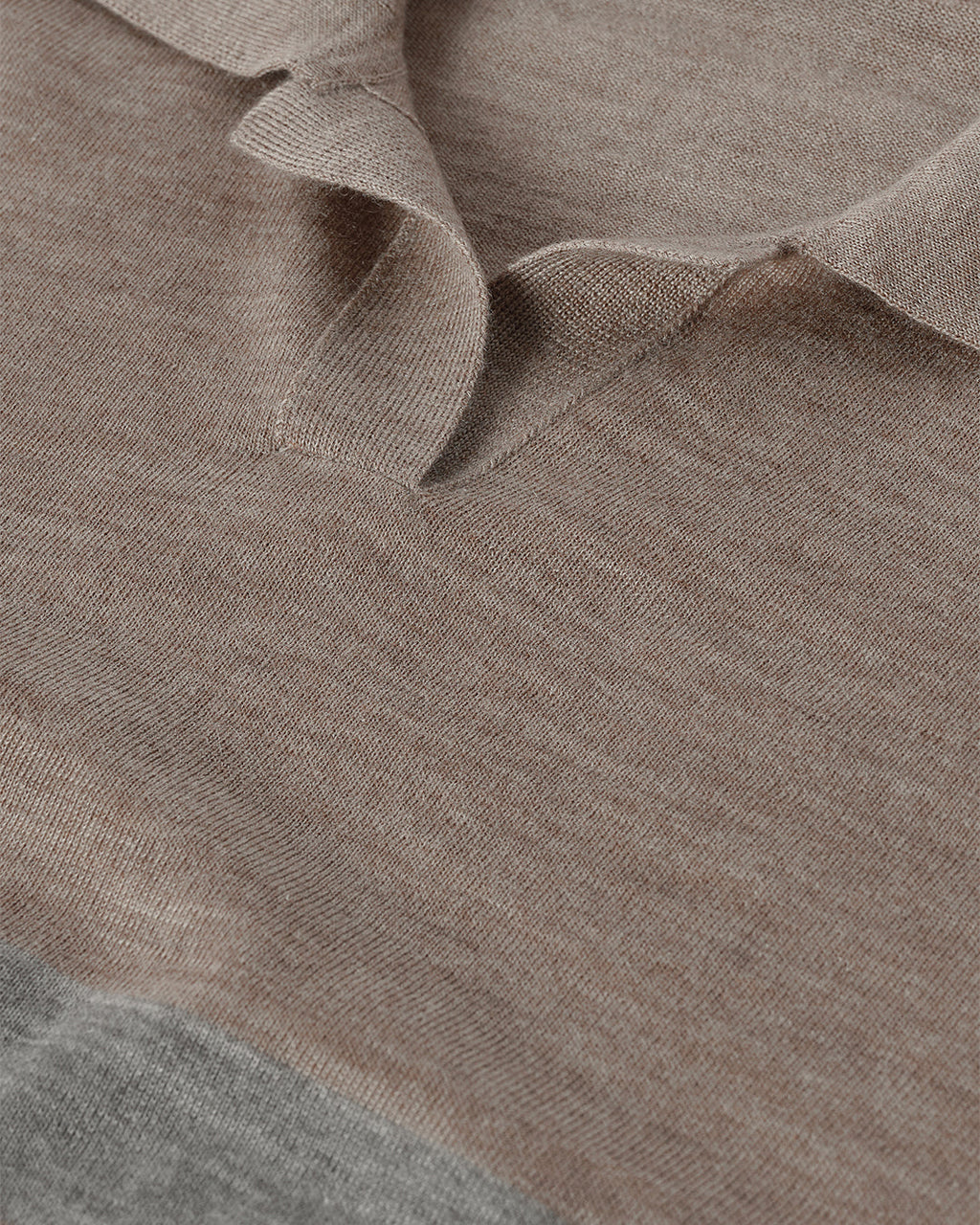 Coira Brown & Grey Superfine Cashmere Polo Shirt
