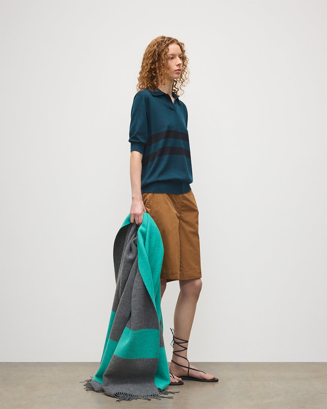 Coira Green & Black Superfine Cashmere Polo Shirt