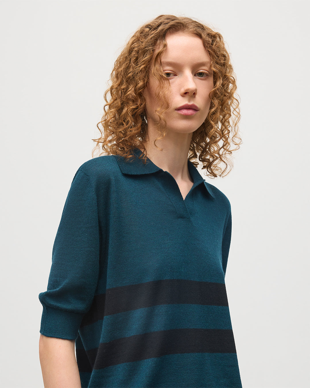 Coira Green & Black Superfine Cashmere Polo Shirt