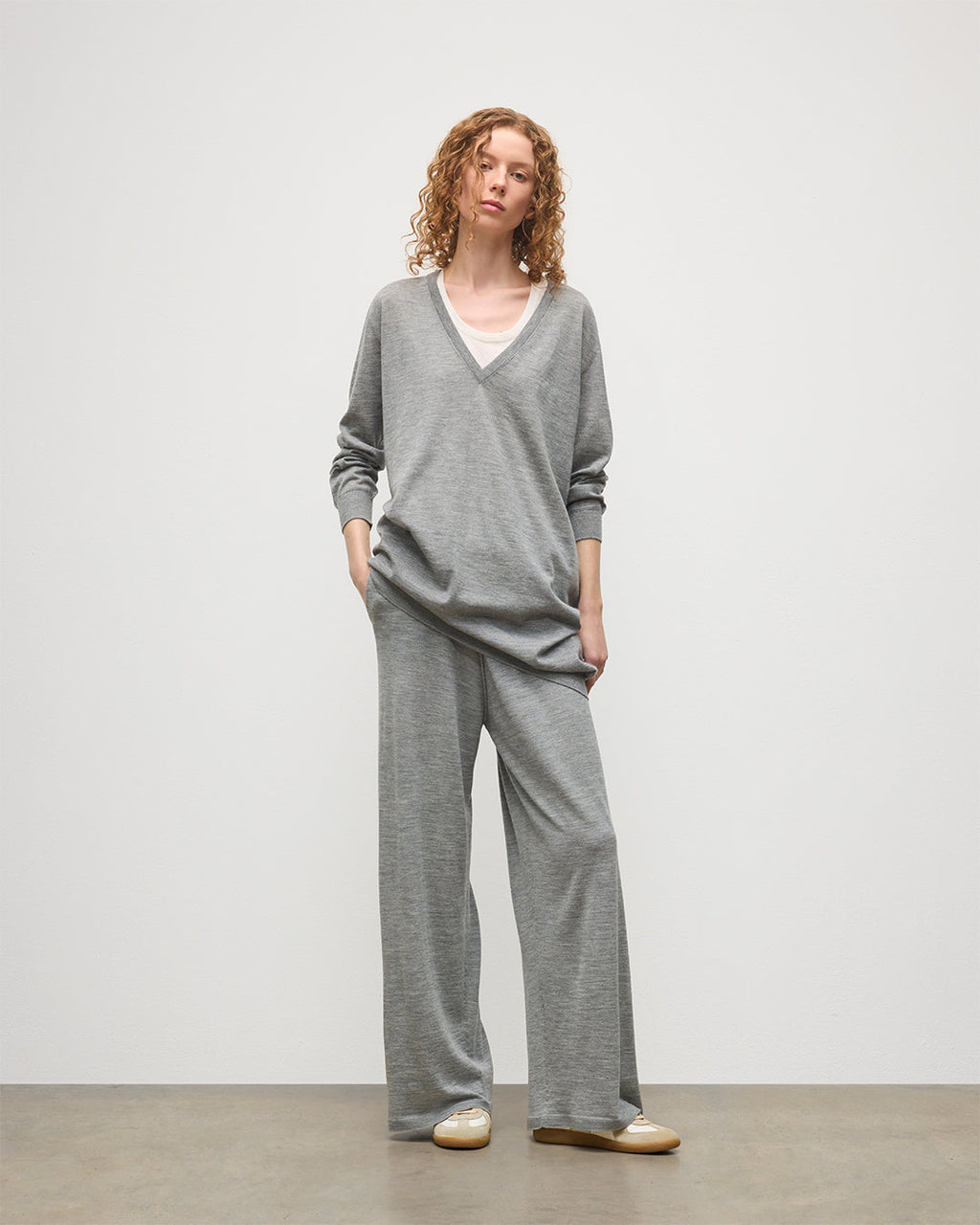 Elise Grey Long Superfine Cashmere Jumper