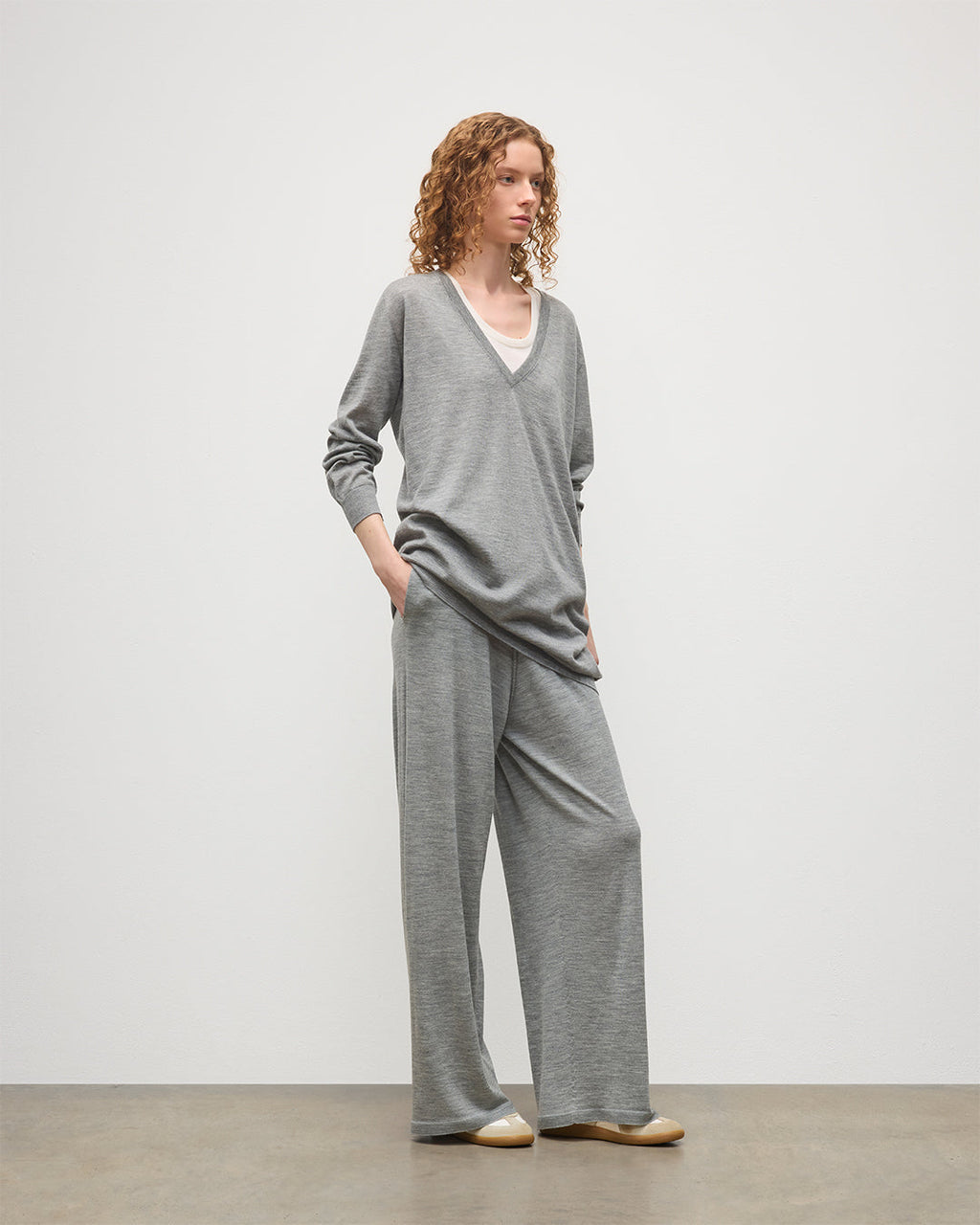 Elise Grey Long Superfine Cashmere Jumper
