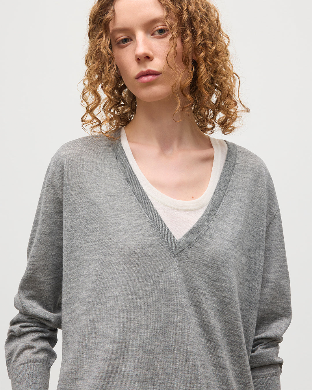 Elise Grey Long Superfine Cashmere Jumper