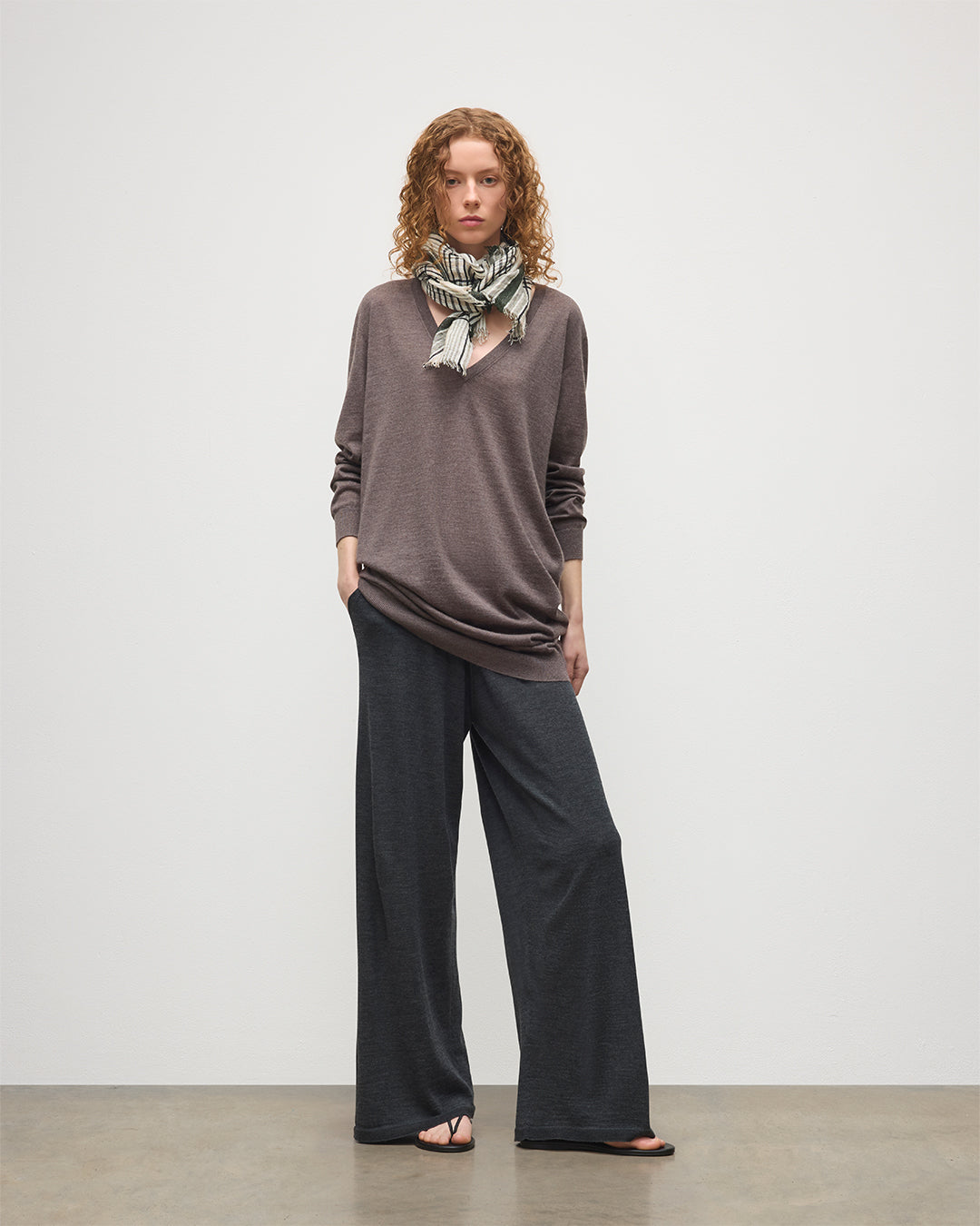 Elise Brown Long Superfine Cashmere Jumper