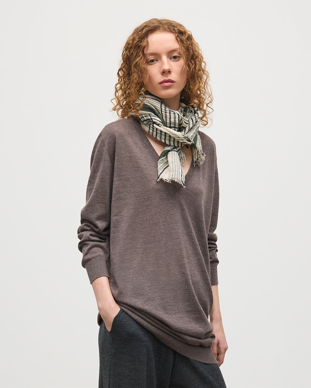 Elise Brown Long Superfine Cashmere Jumper