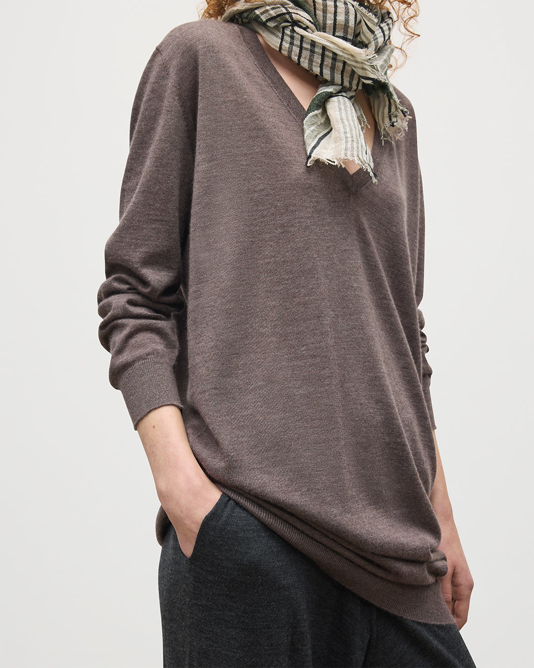 Elise Brown Long Superfine Cashmere Jumper