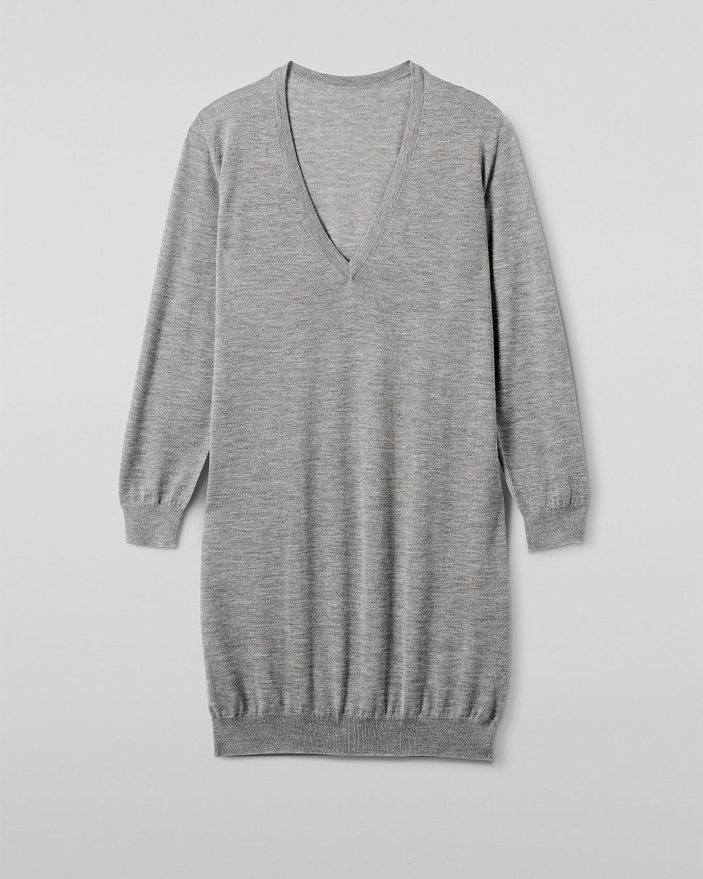 Elise Grey Long Superfine Cashmere Jumper