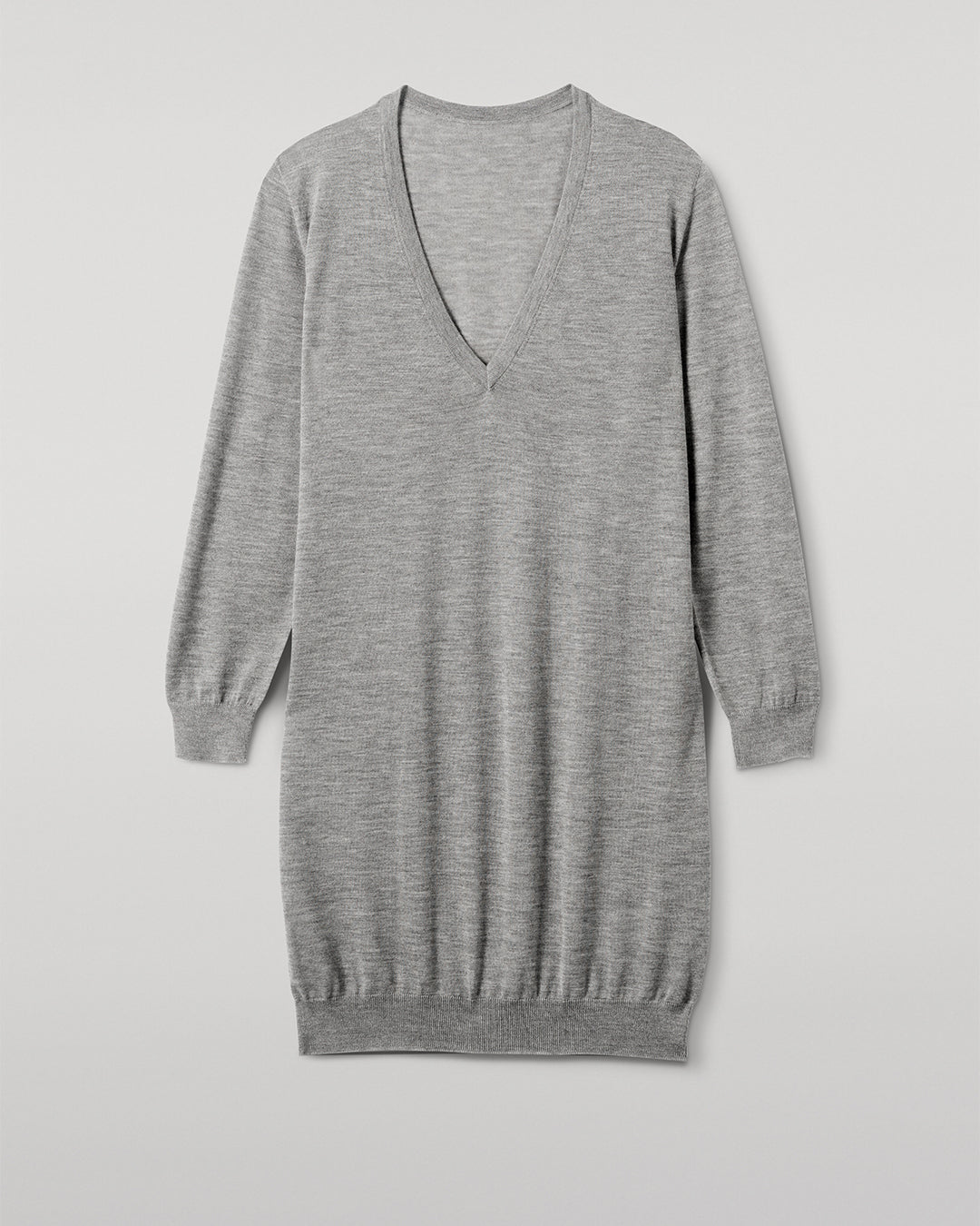 Elise Grey Long Superfine Cashmere Jumper