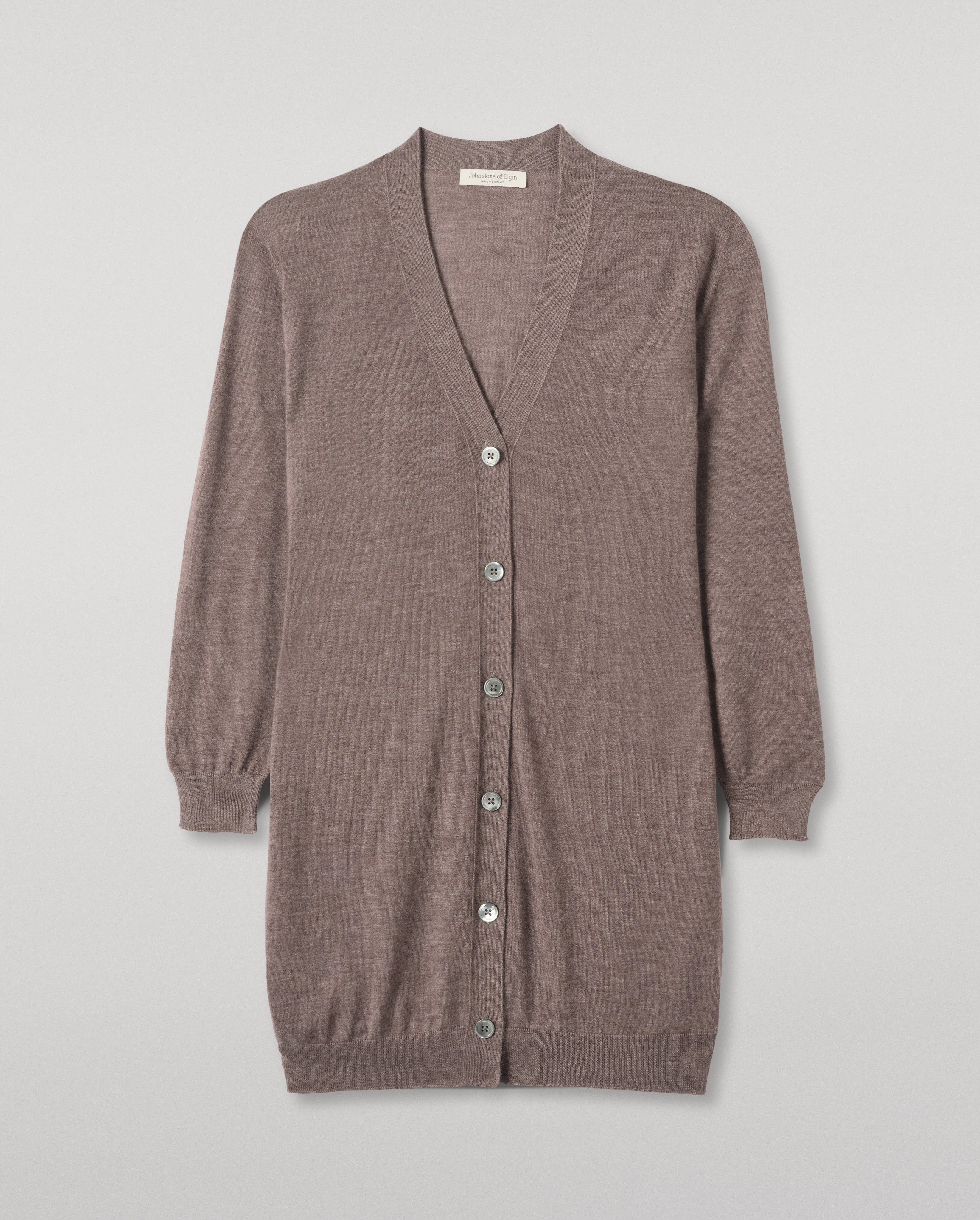 Elise Brown Long Superfine Cashmere Cardigan