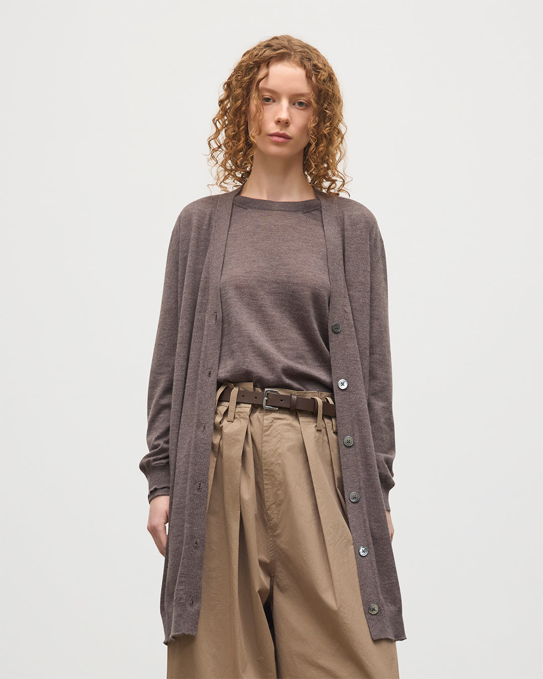 Elise Brown Long Superfine Cashmere Cardigan