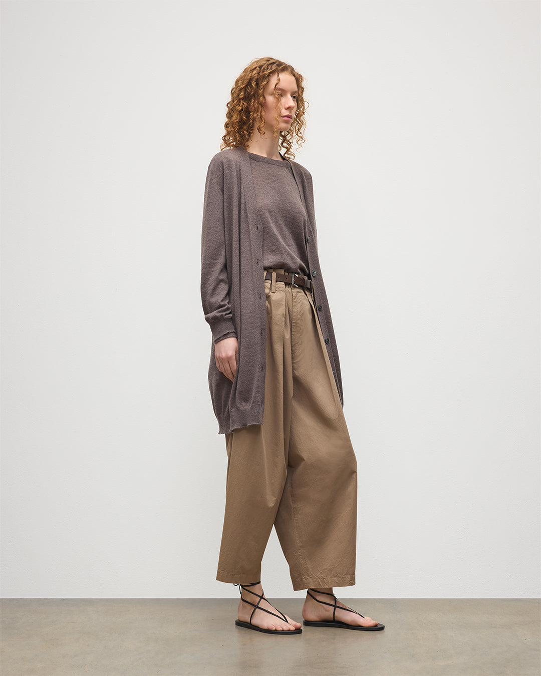 Elise Brown Long Superfine Cashmere Cardigan