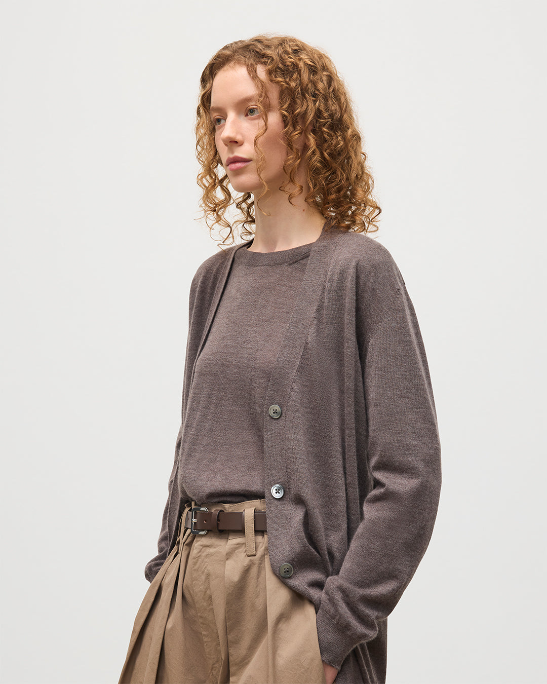 Elise Brown Long Superfine Cashmere Cardigan