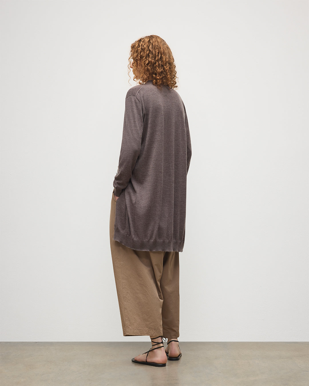 Elise Brown Long Superfine Cashmere Cardigan