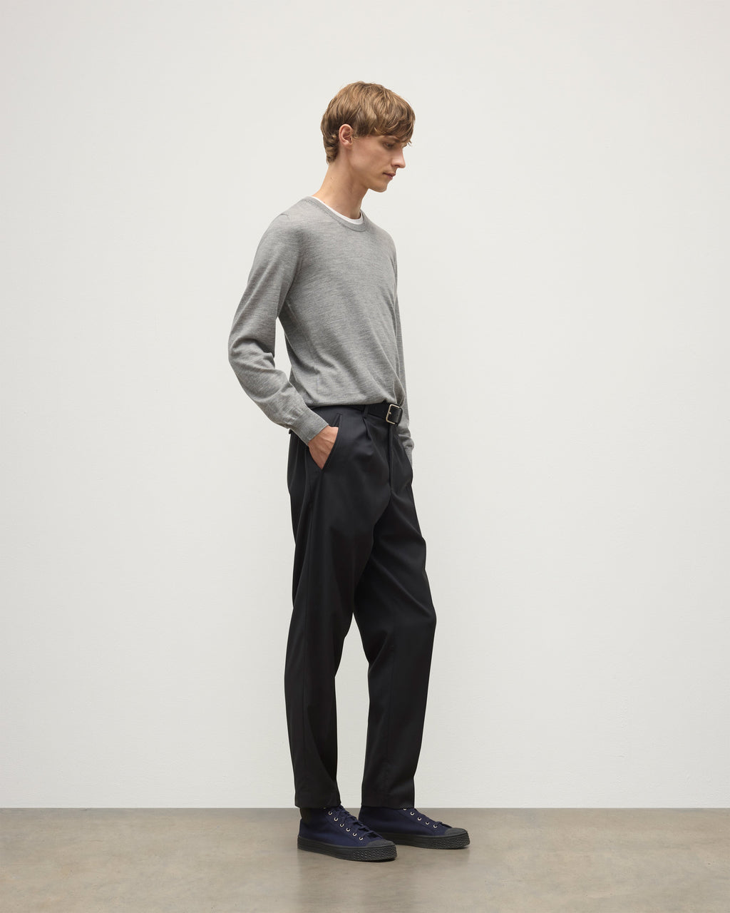 Fin Grey Superfine Cashmere Jumper