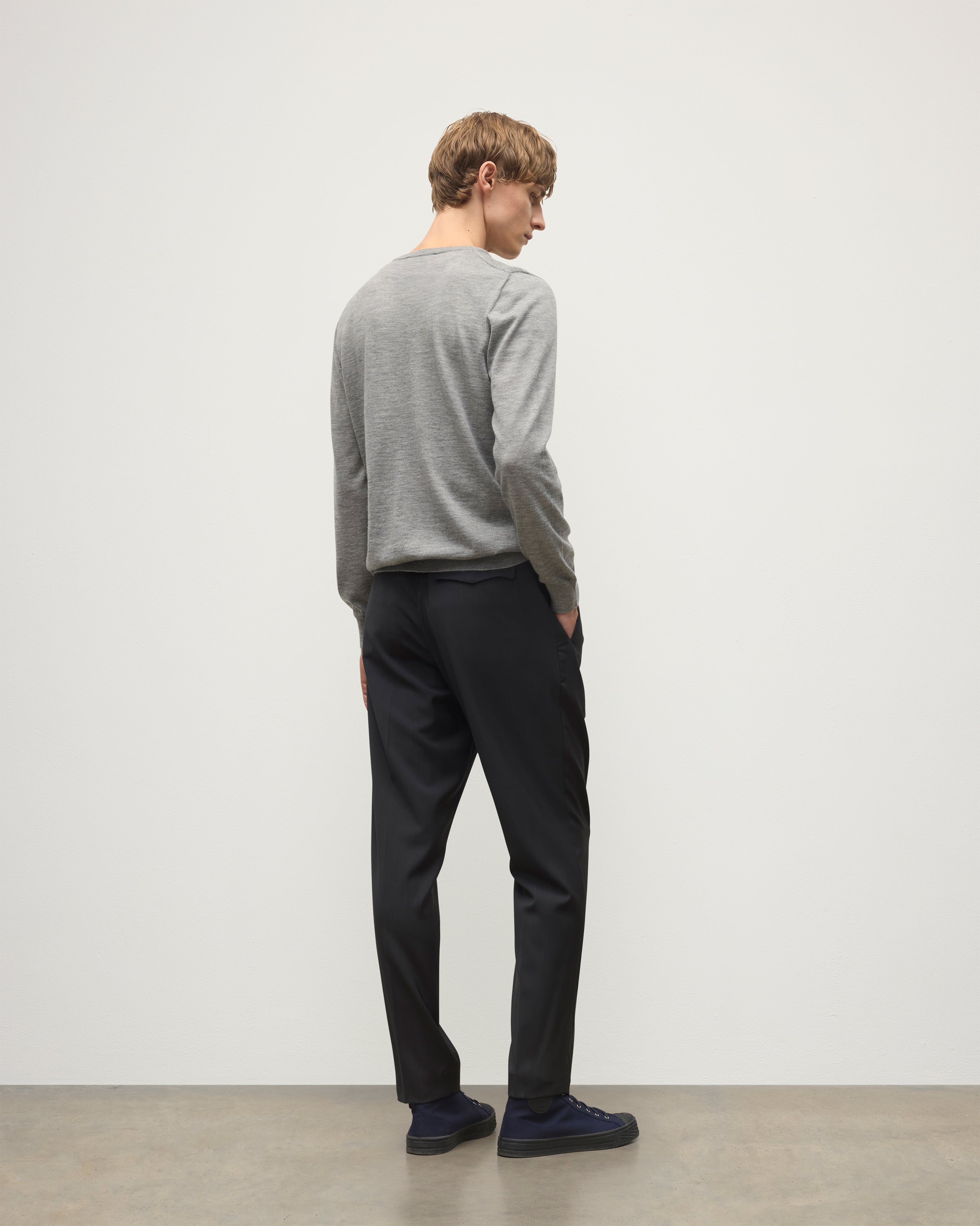 Fin Grey Superfine Cashmere Jumper