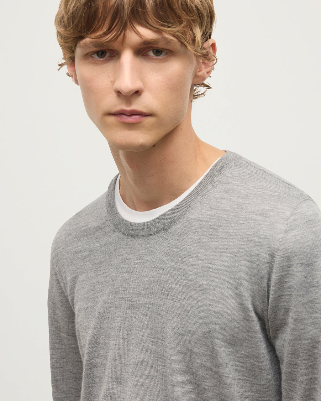 Fin Grey Superfine Cashmere Jumper