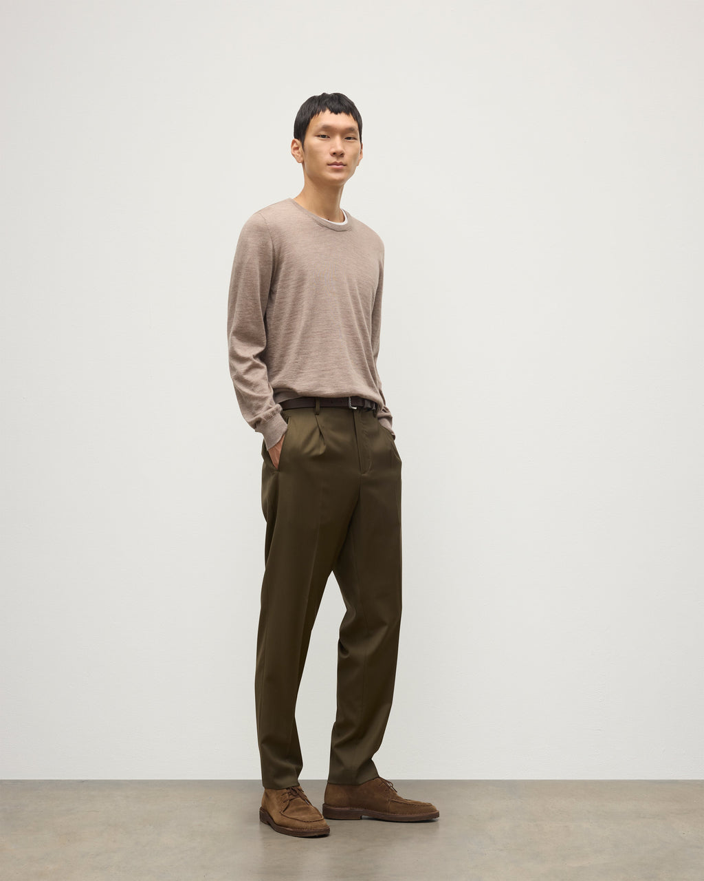 Fin Light Brown Superfine Cashmere Jumper