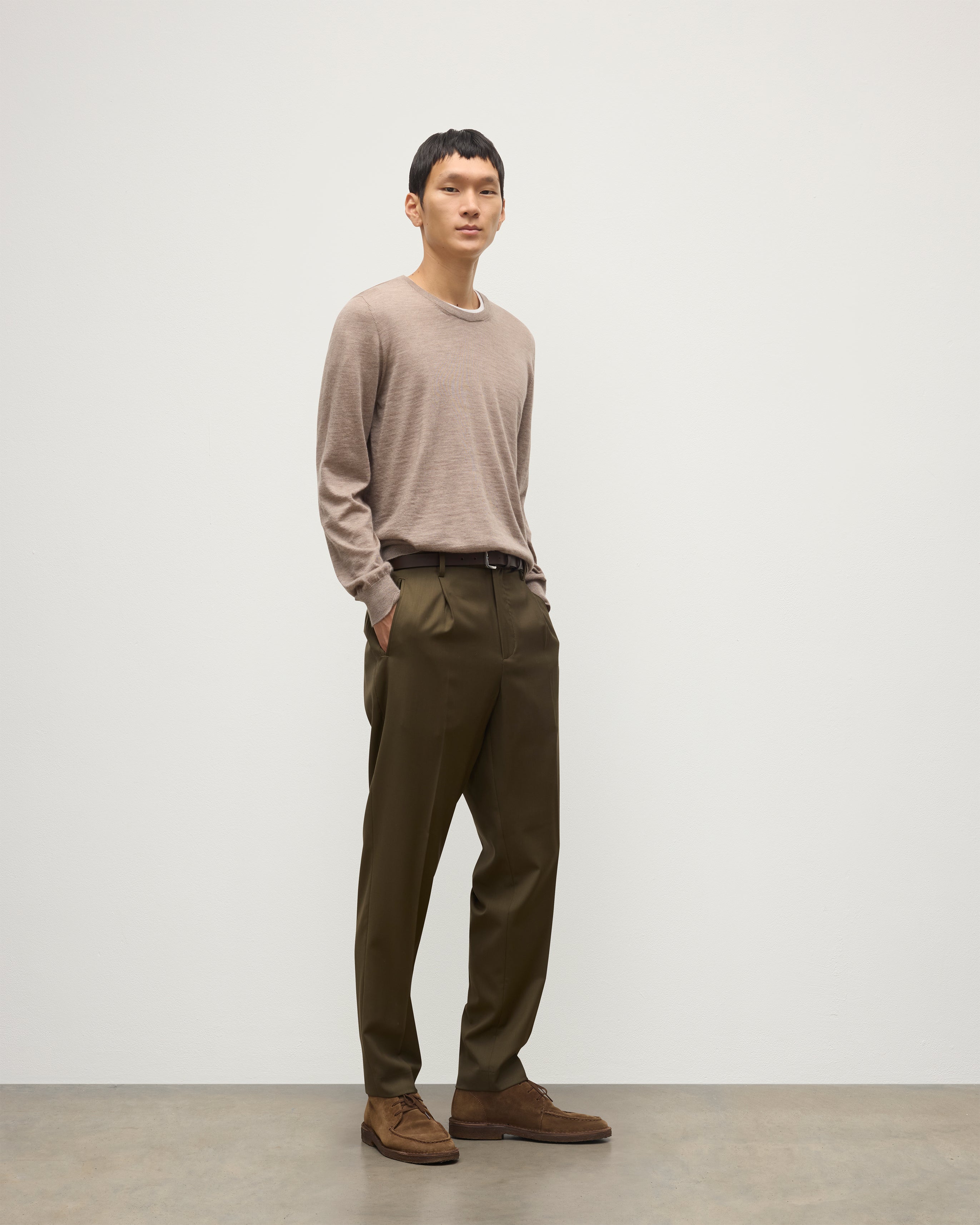 Fin Light Brown Superfine Cashmere Jumper
