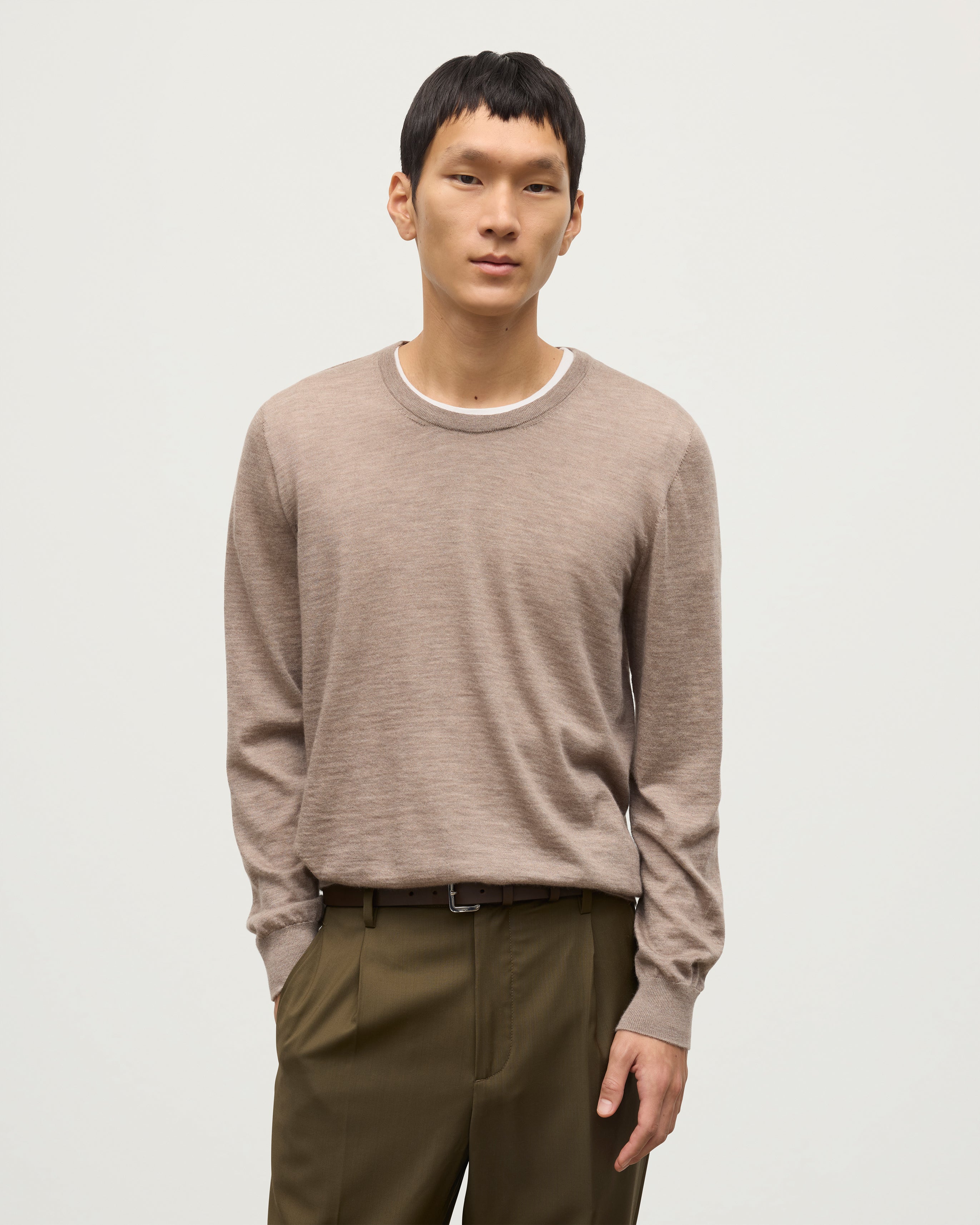 Fin Light Brown Superfine Cashmere Jumper