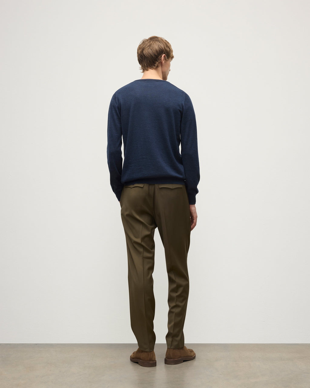 Fin Navy Superfine Cashmere Jumper