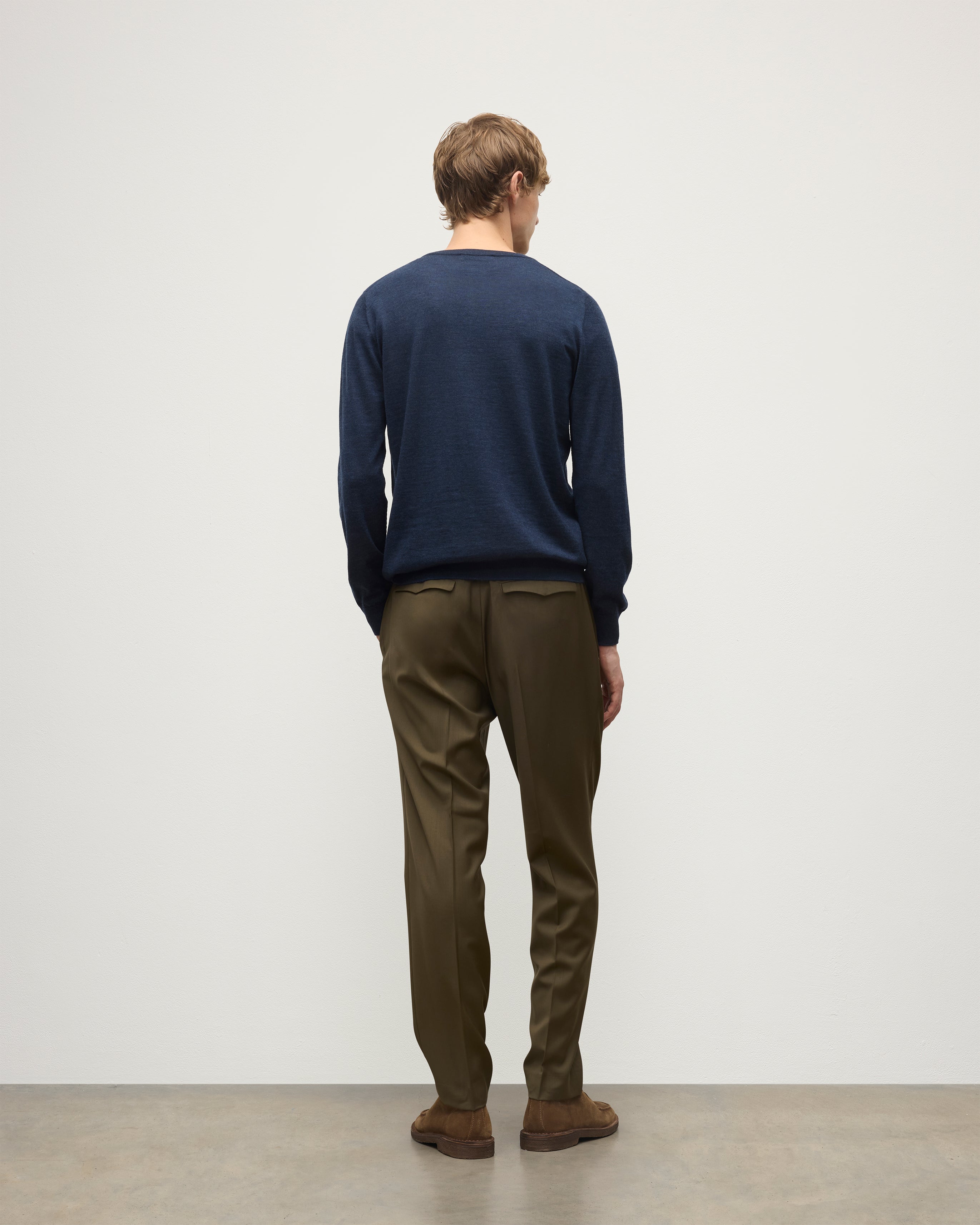 Fin Navy Superfine Cashmere Jumper