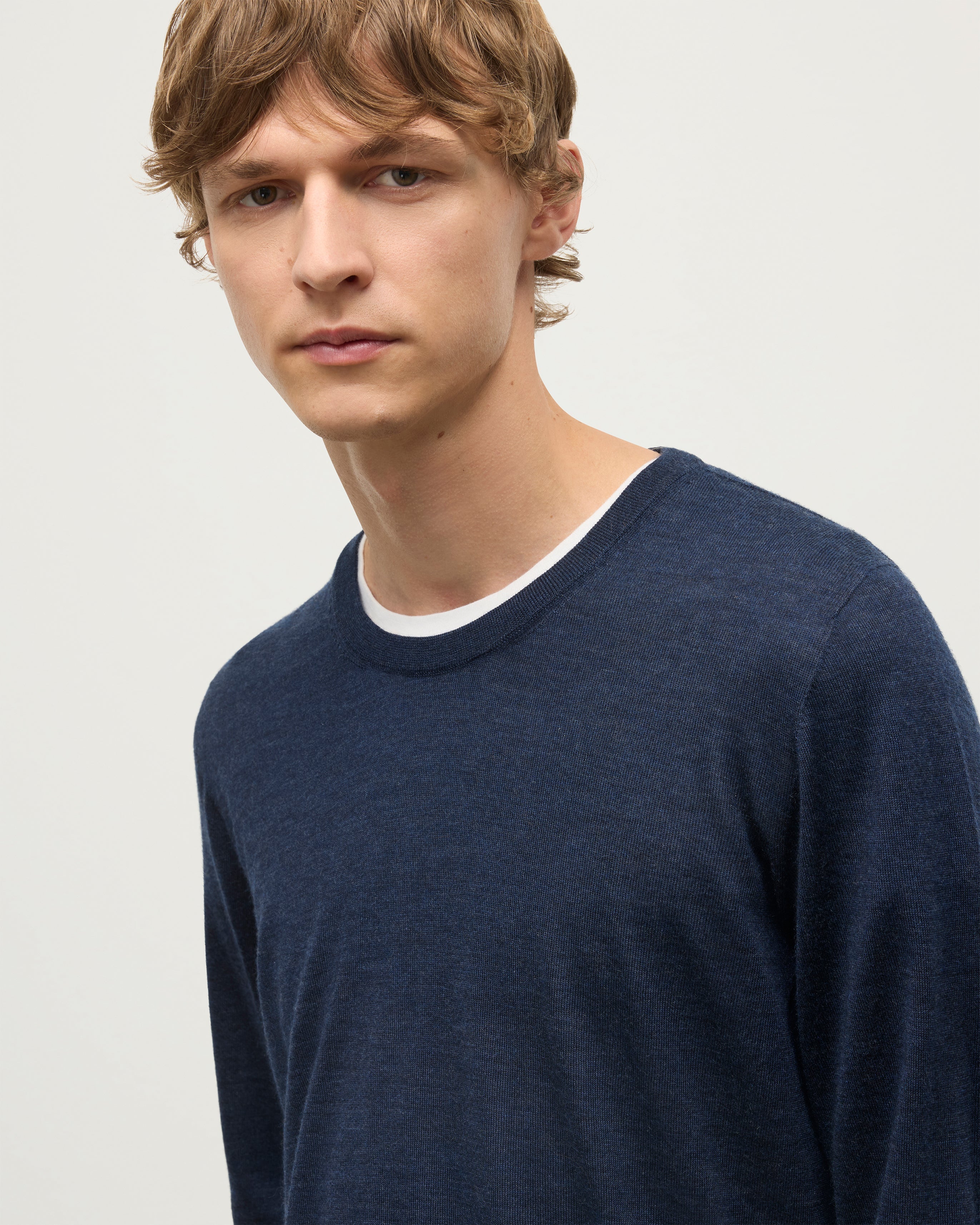 Fin Navy Superfine Cashmere Jumper