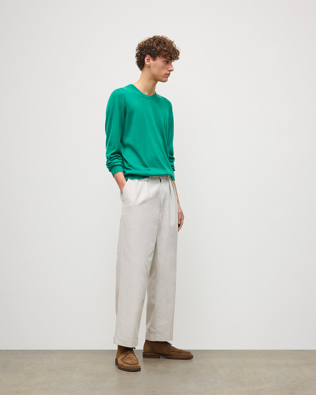 Fin Bright Green Superfine Cashmere Jumper