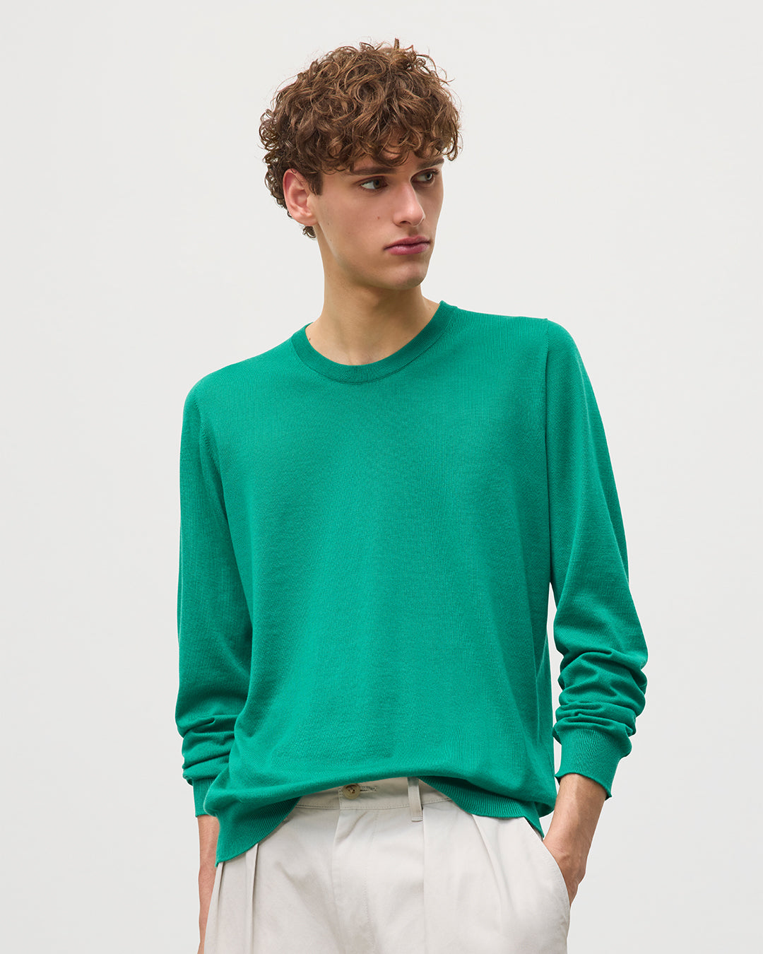 Fin Bright Green Superfine Cashmere Jumper